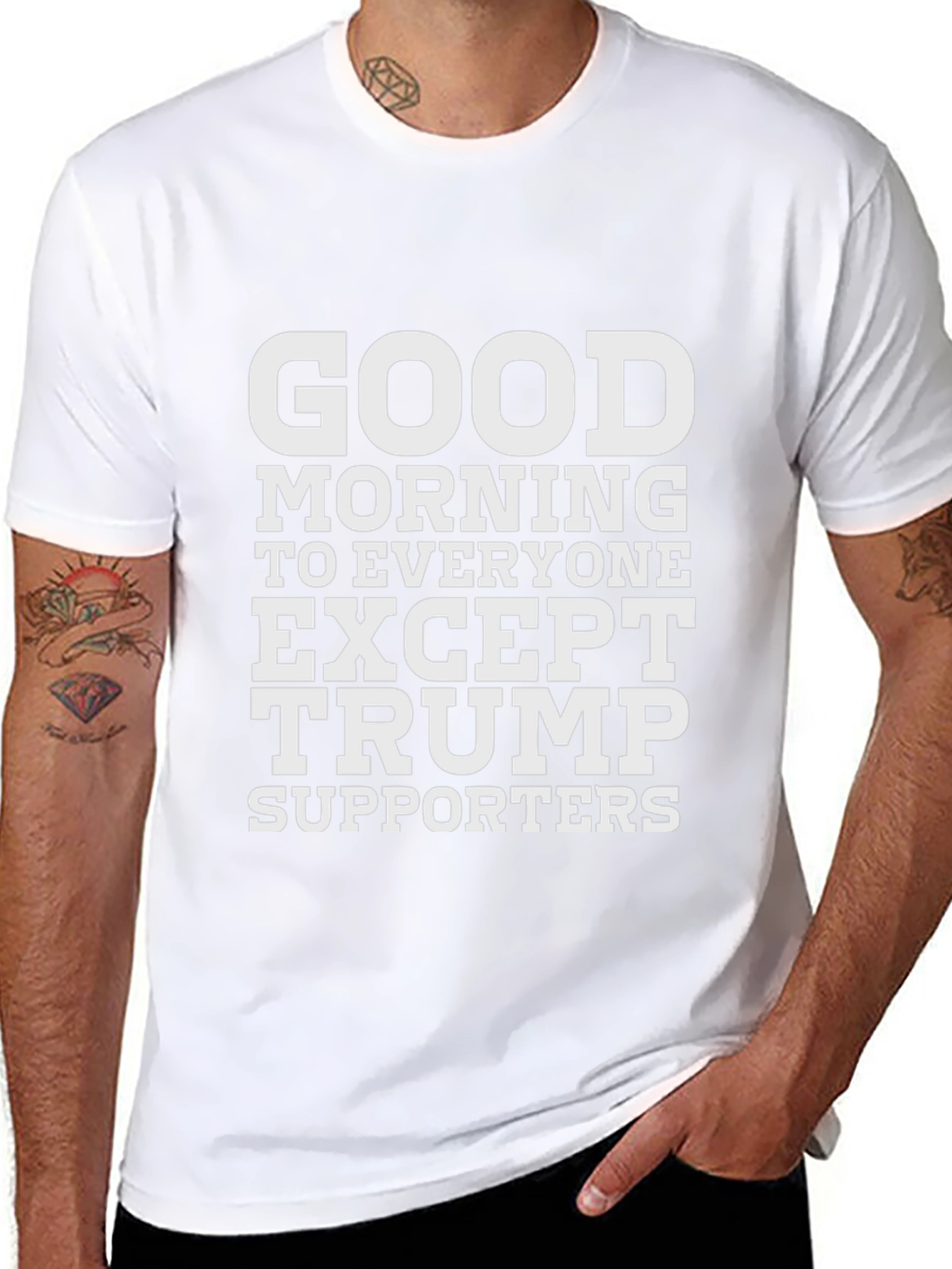 Camiseta Negra: Good Morning Except Trump Supporters