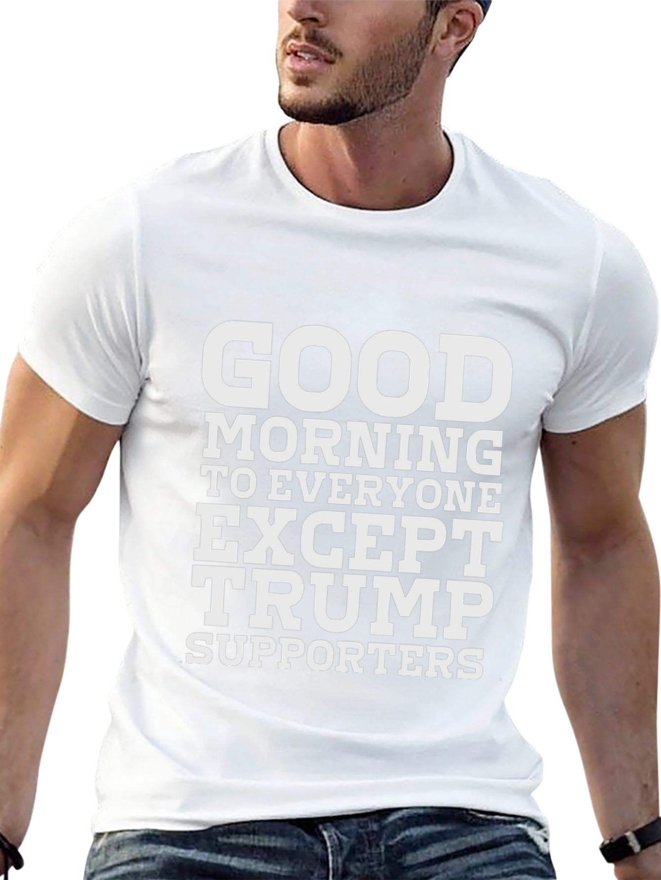 Camiseta Negra: Good Morning Except Trump Supporters