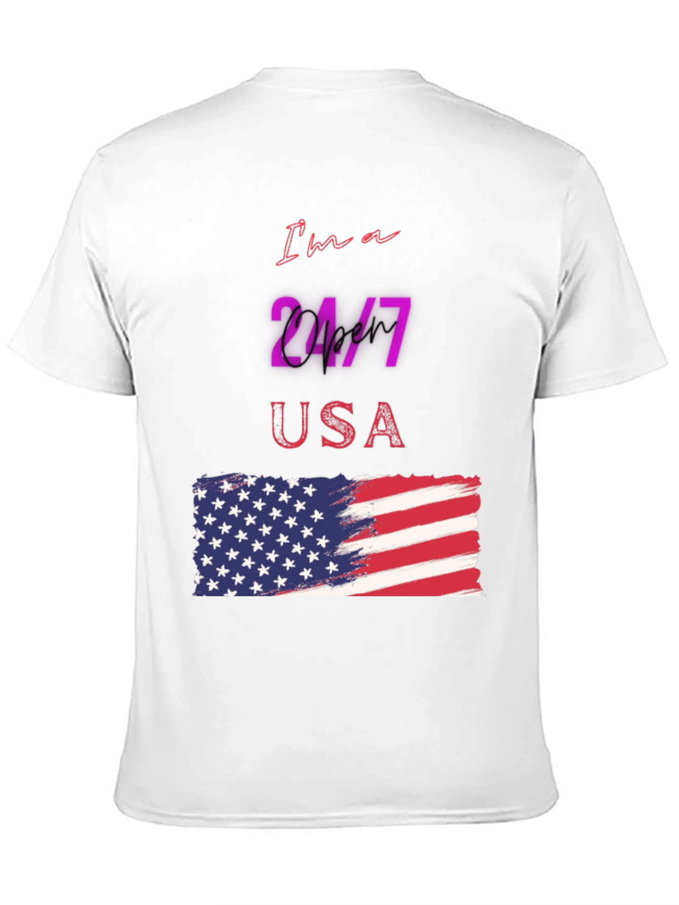 Camiseta Negra Diseño USA 24/7