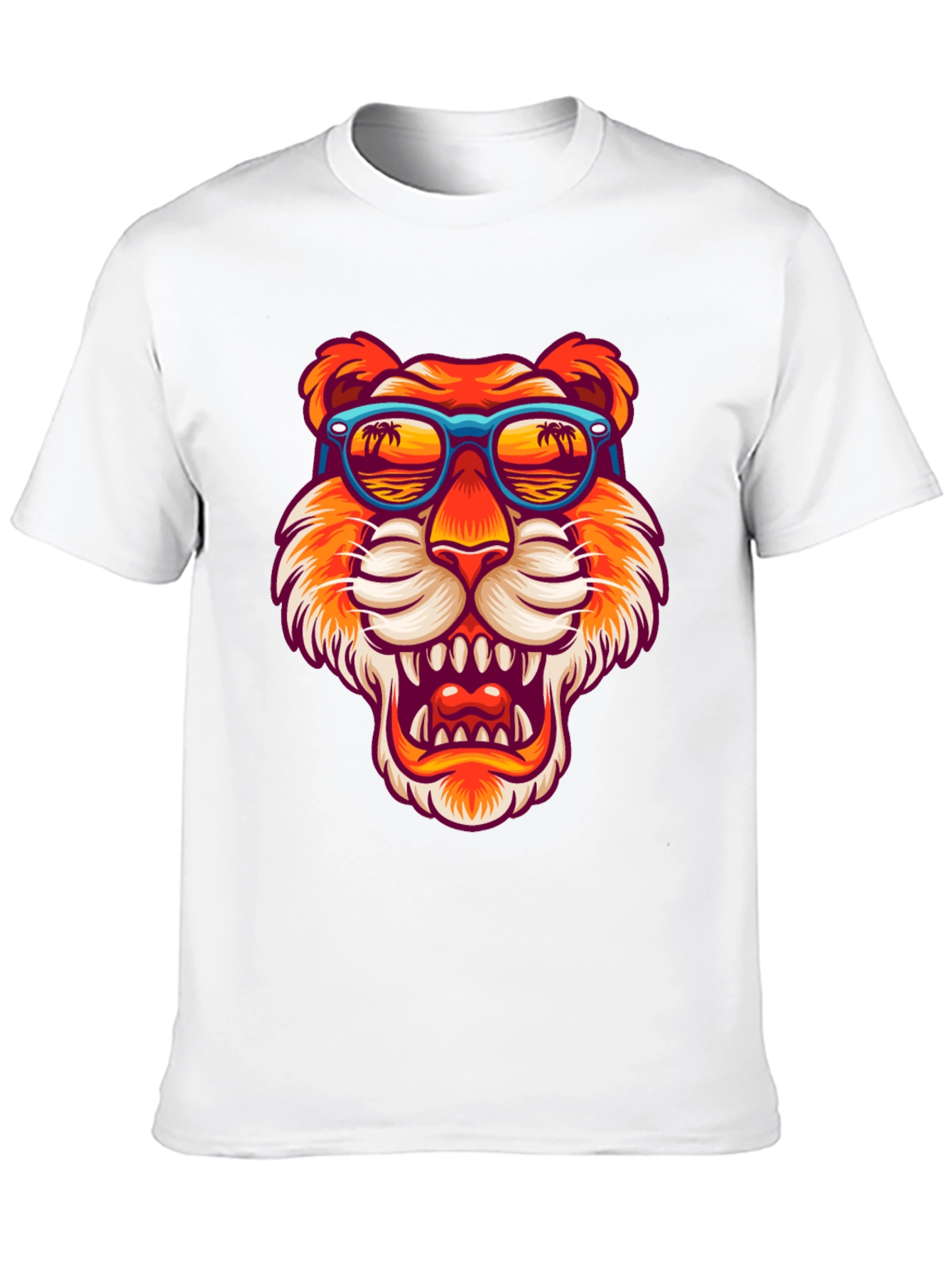 Camiseta Negra Tigre con Gafas de Sol