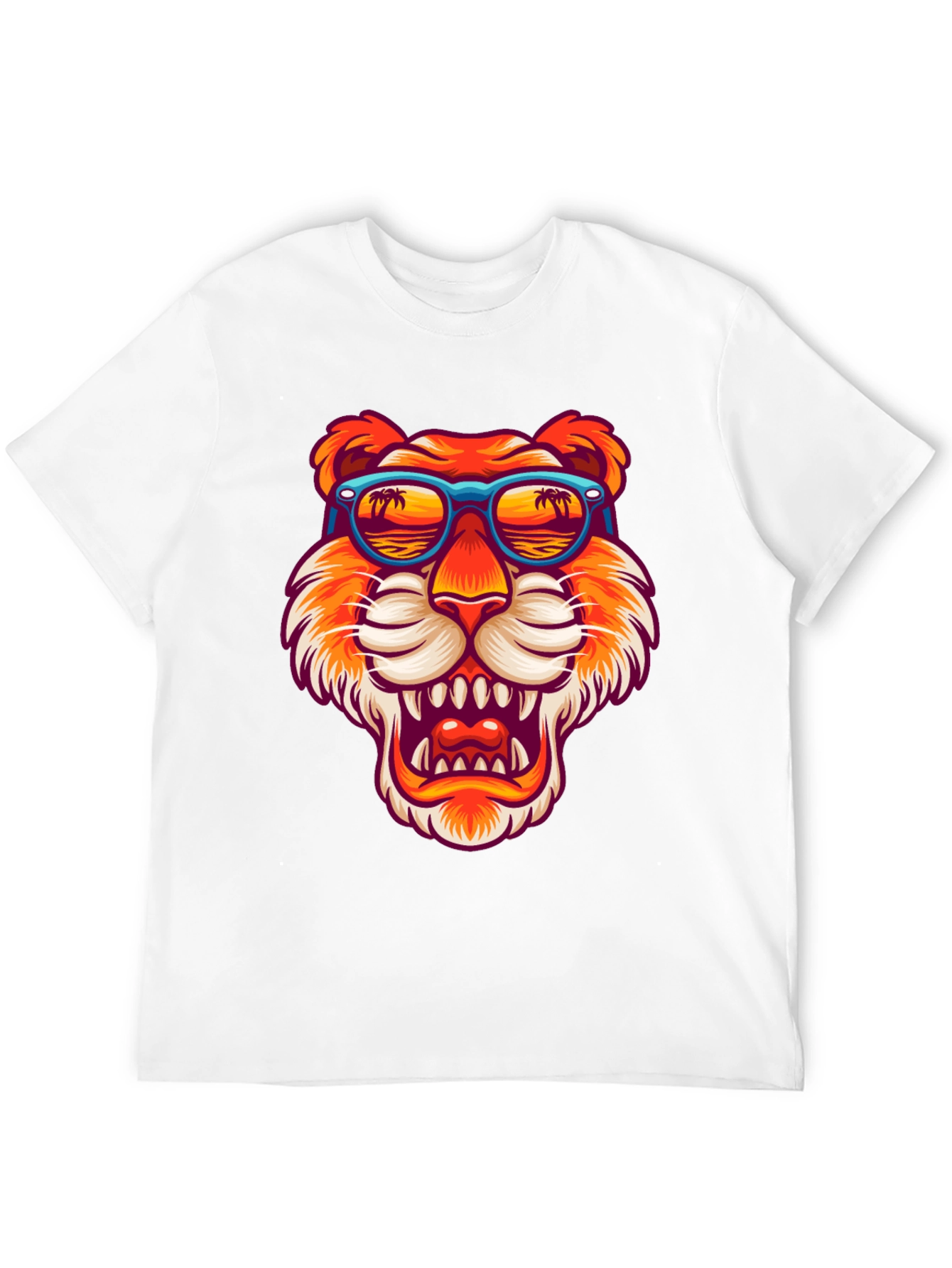 Camiseta Negra Tigre con Gafas de Sol
