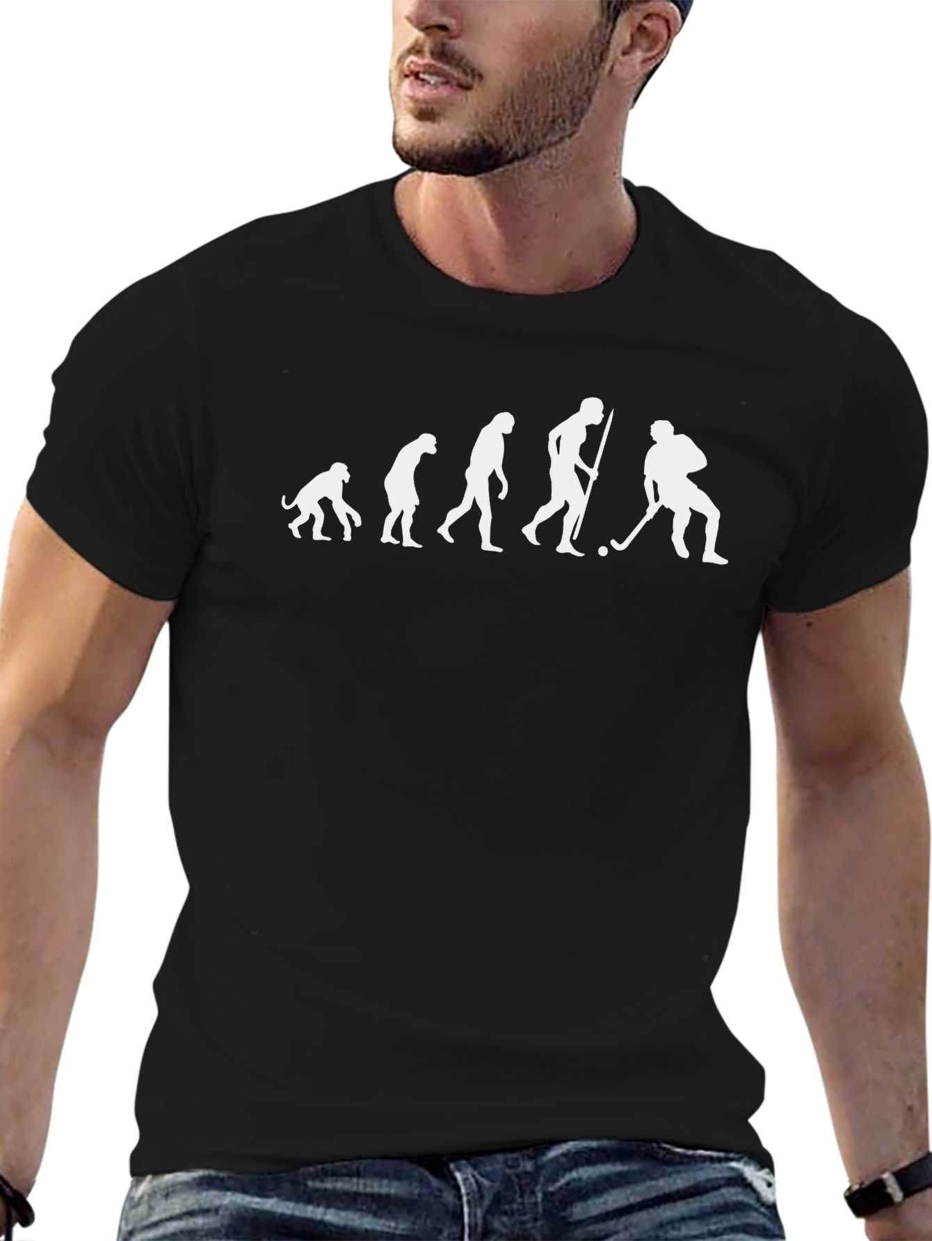 Camiseta Negra Evolución del Hockey