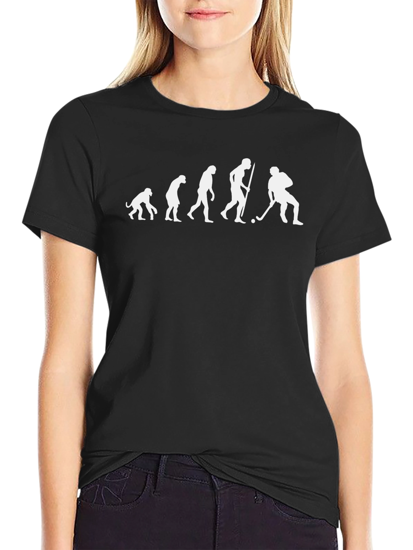 Camiseta Negra Evolución del Hockey