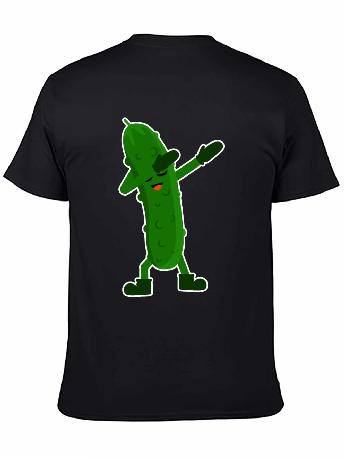 Camiseta Negra con Divertido Pepinillo Dabbing