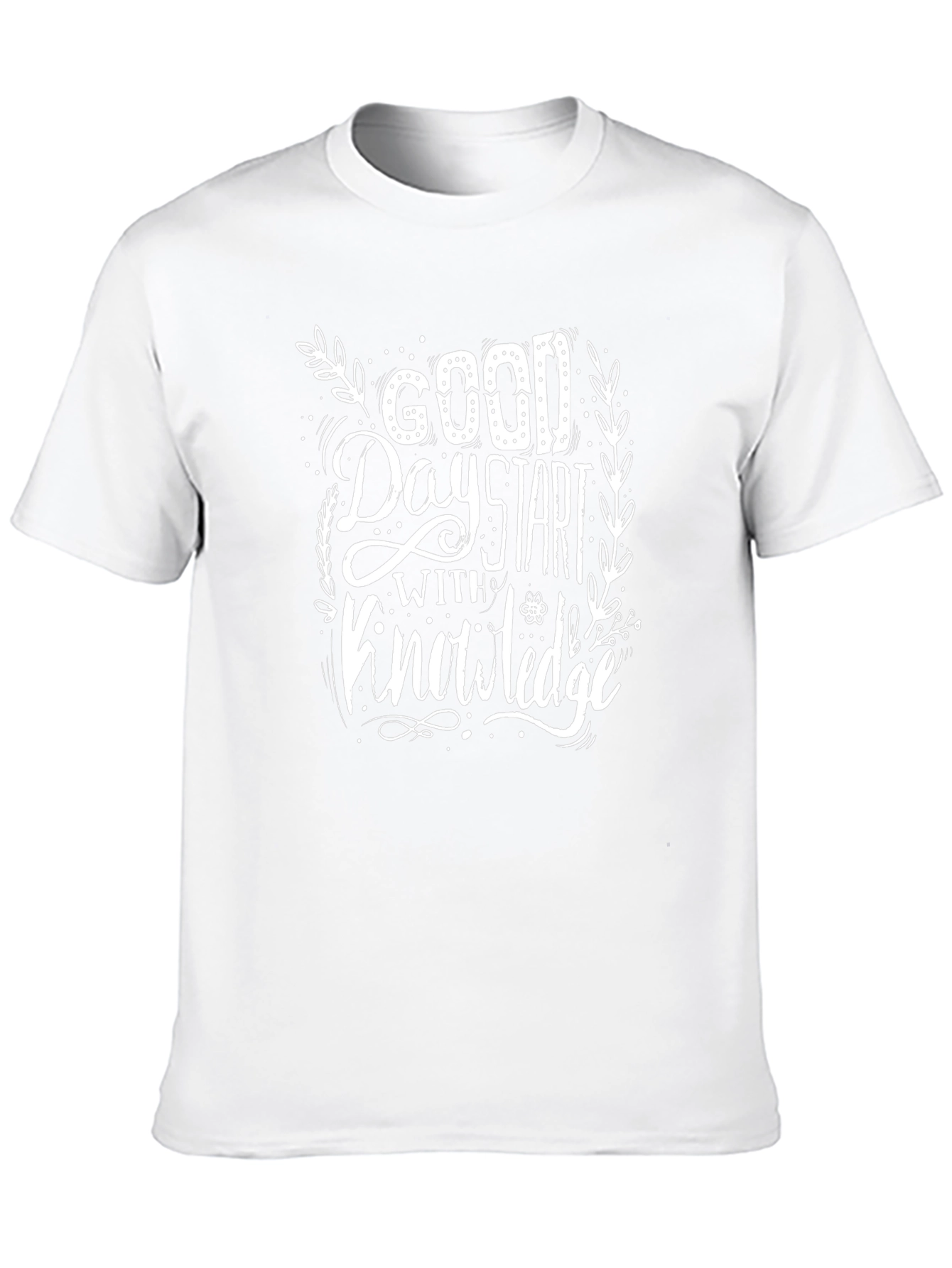 Camiseta Negra con Diseño Good Day Start With Knowledge