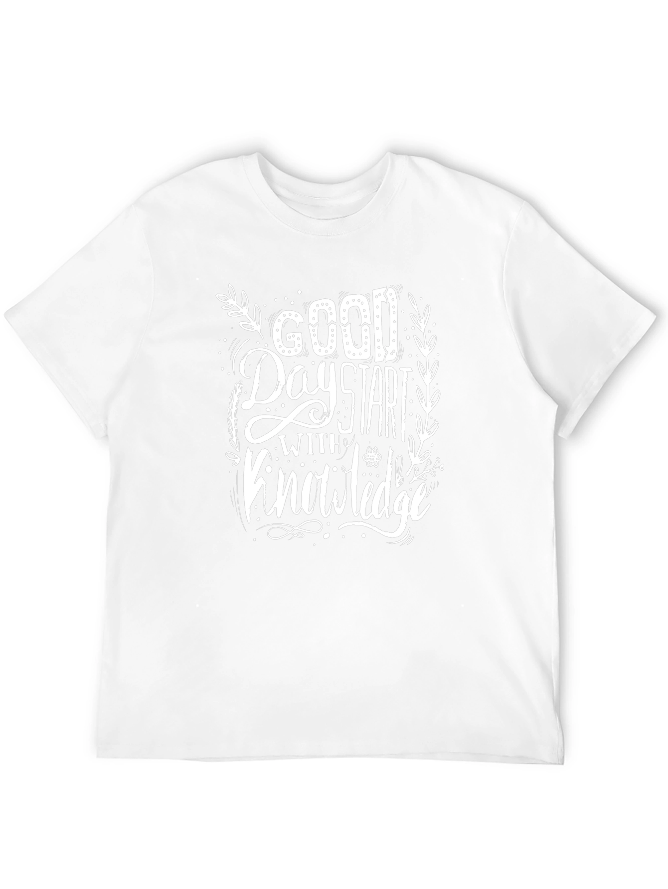 Camiseta Negra con Diseño Good Day Start With Knowledge