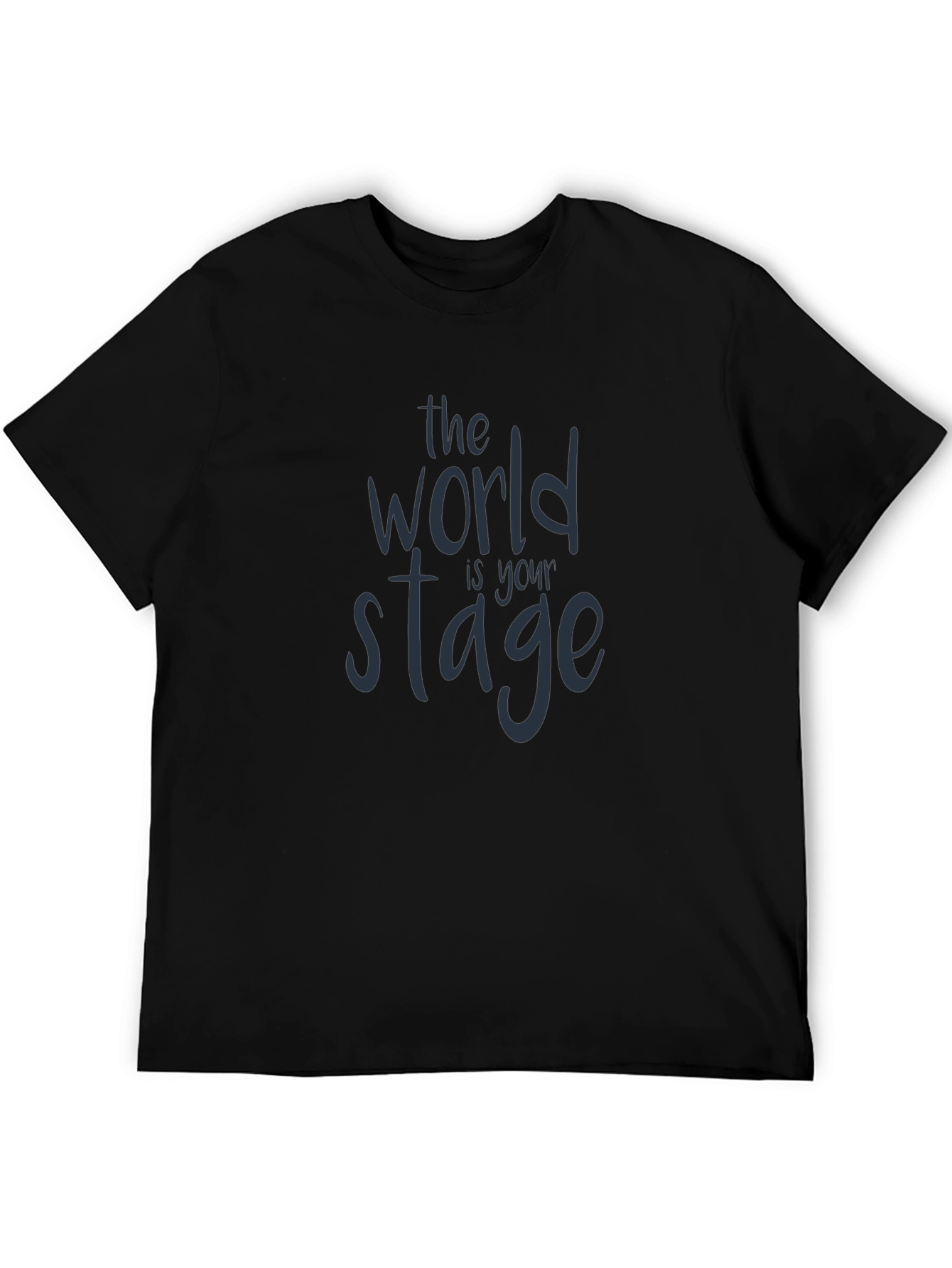 Camiseta Negra con Diseño El Mundo Es Tu Escenario