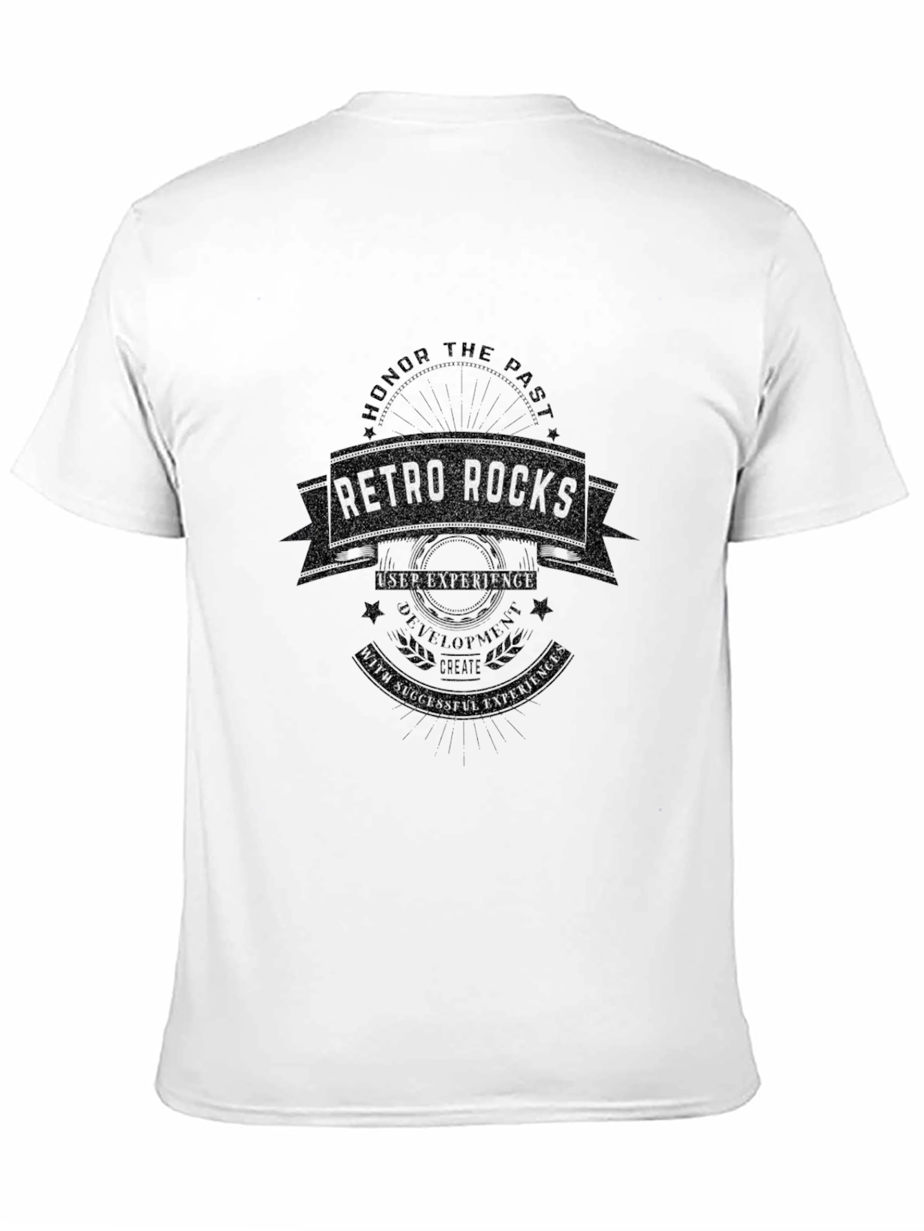 Camiseta Negra Retro Rocks para Hombre