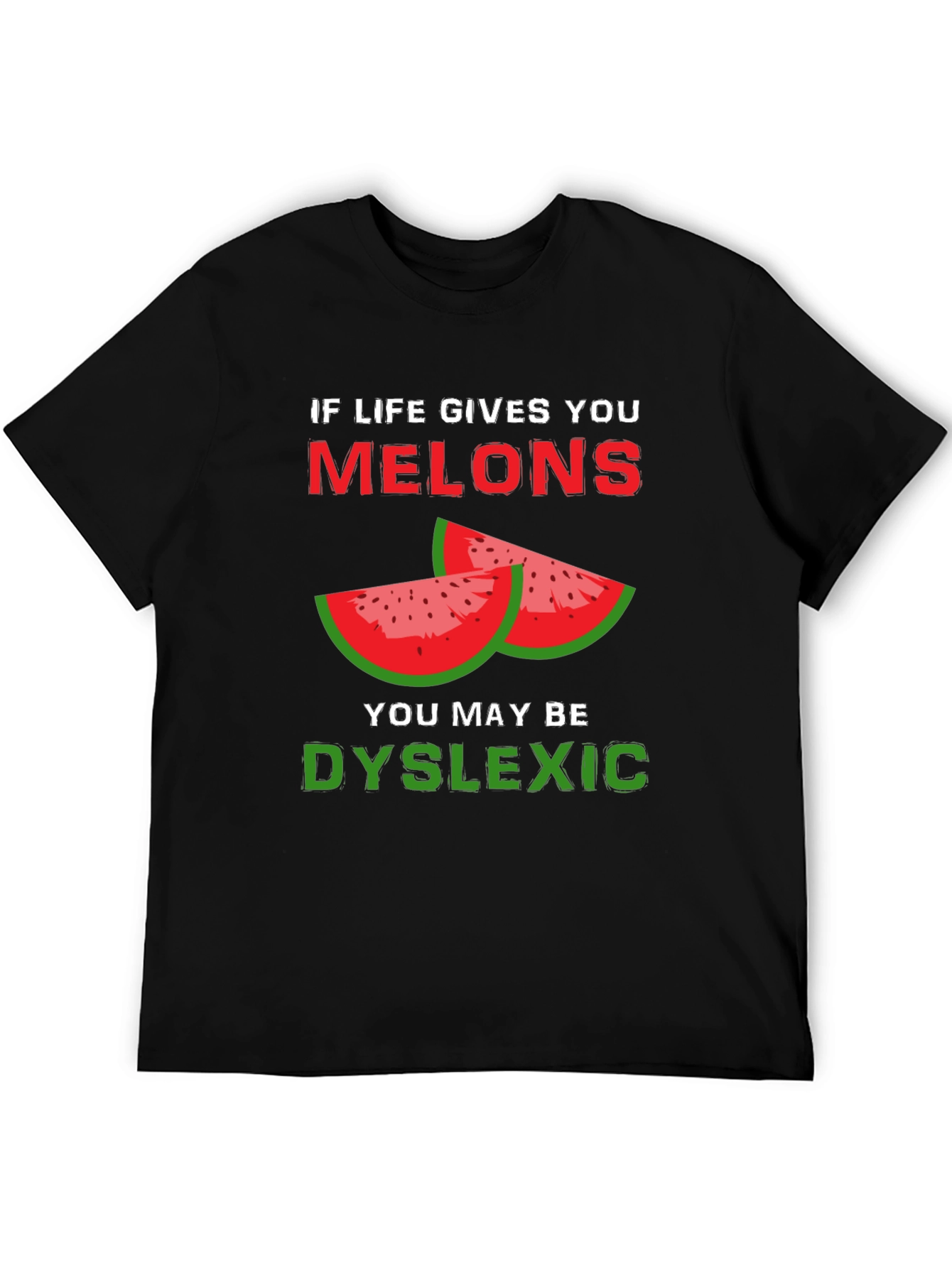 Camiseta Negra Humor Melones - Dislexia