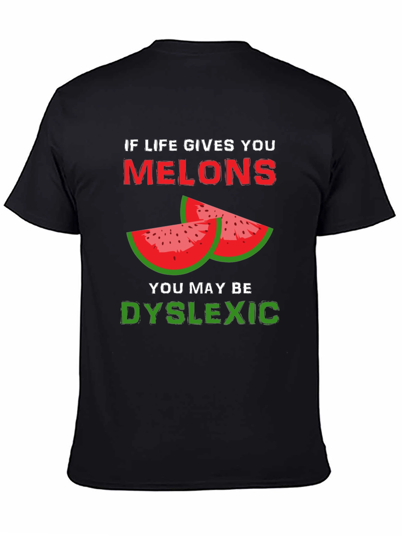 Camiseta Negra Humor Melones - Dislexia