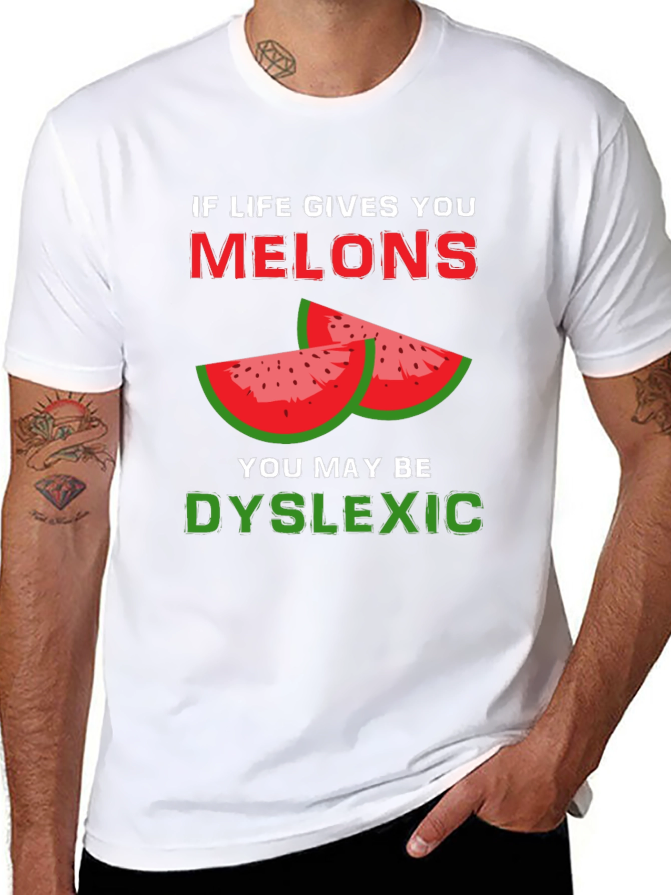 Camiseta Negra Humor Melones - Dislexia