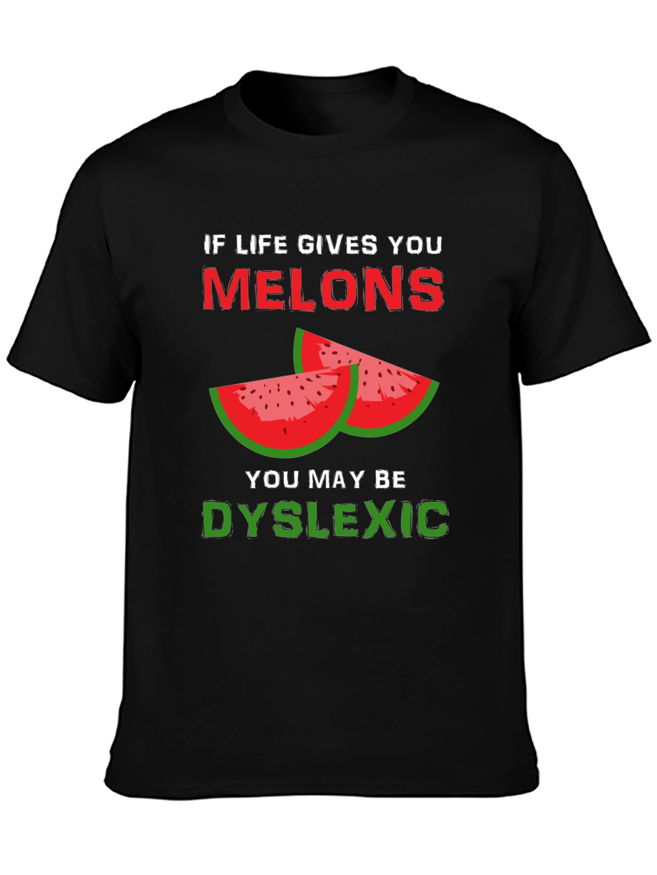 Camiseta Negra Humor Melones - Dislexia