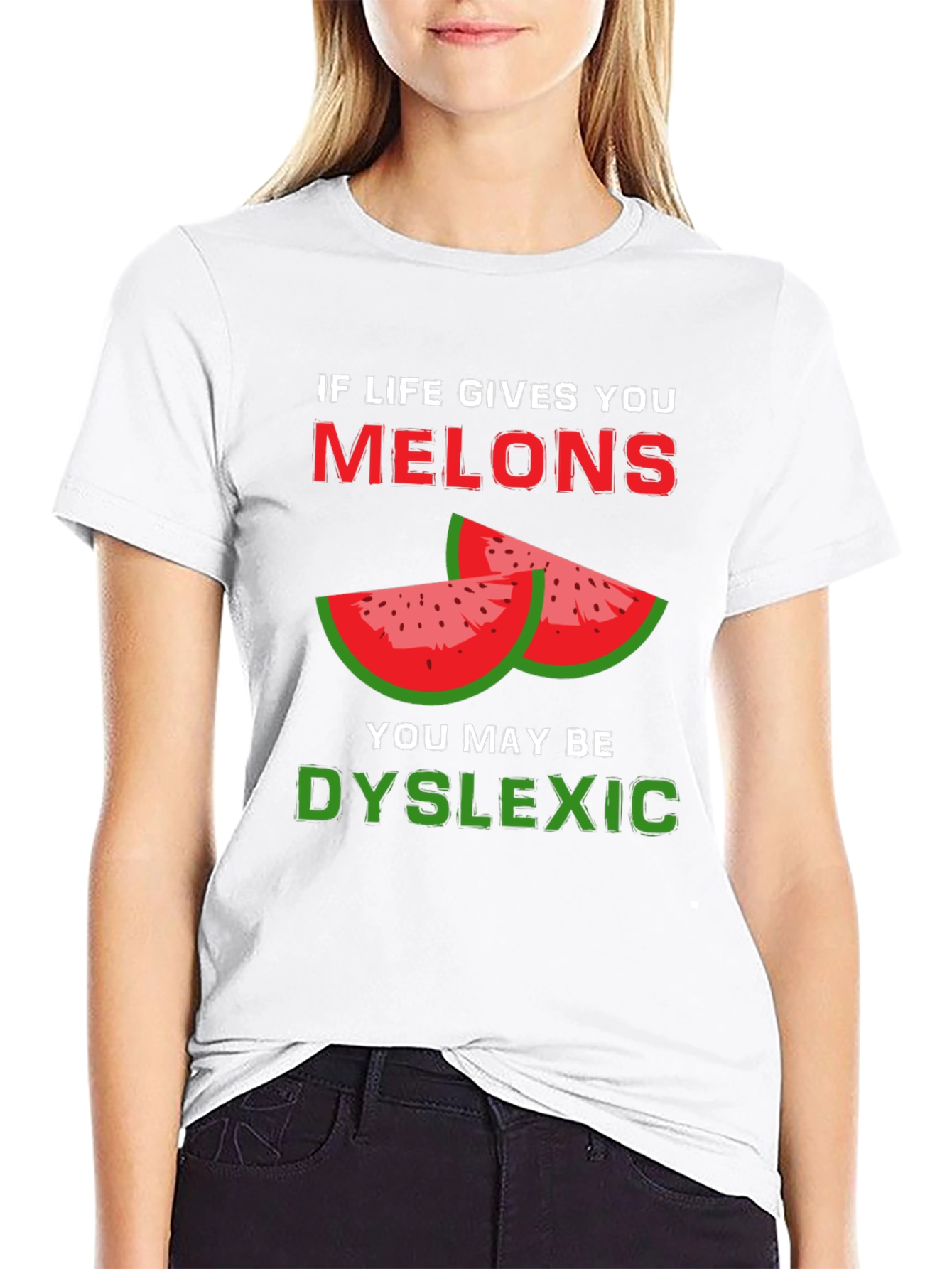 Camiseta Negra Humor Melones - Dislexia