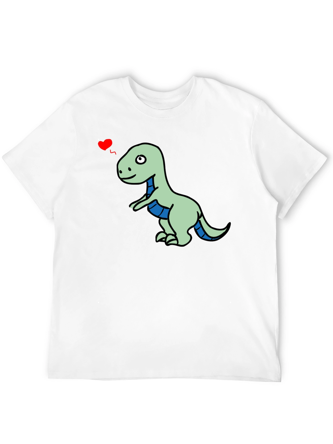 Camiseta Negra con Dinosaurio Enamorado