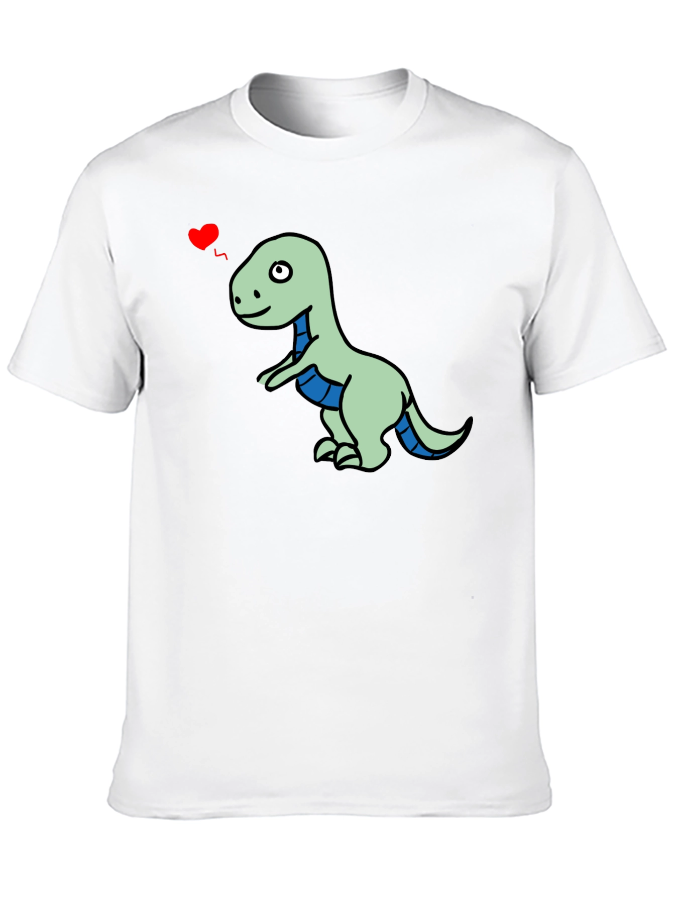 Camiseta Negra con Dinosaurio Enamorado