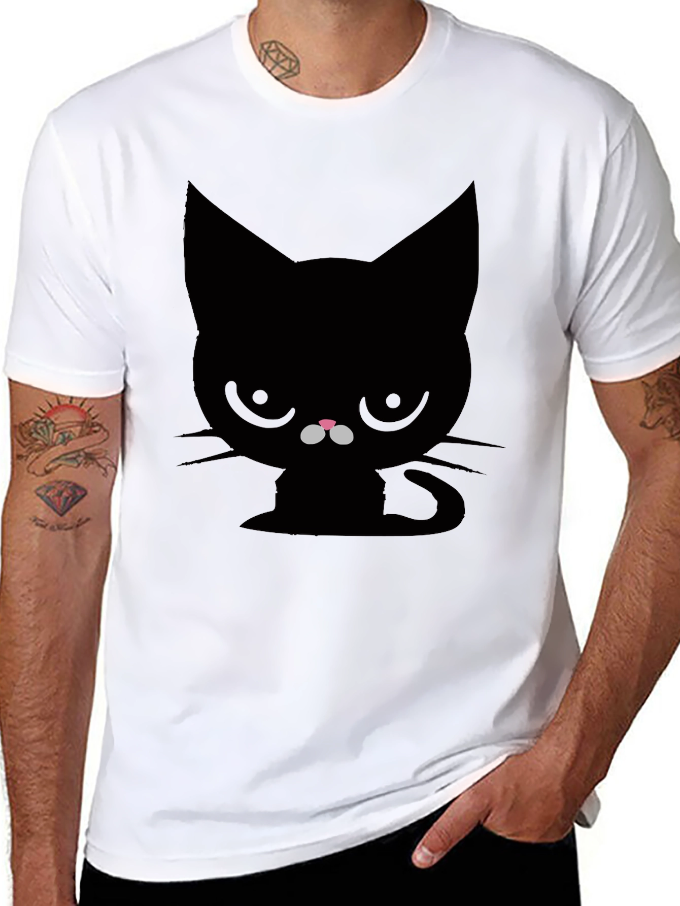 Camiseta Negra Gato Gruñón