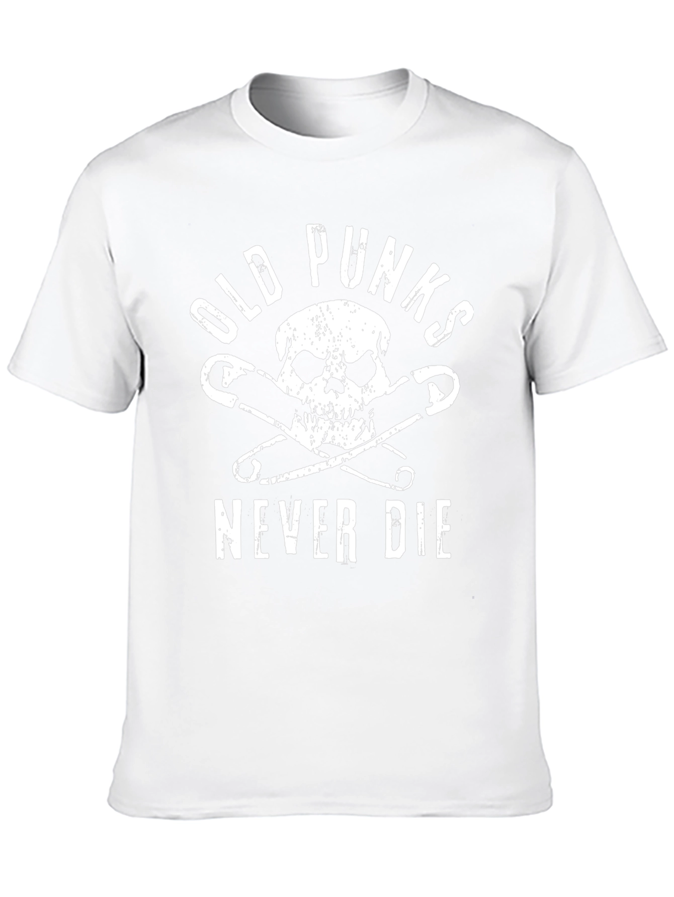 Camiseta Negra Punk con Calavera y Imperdibles