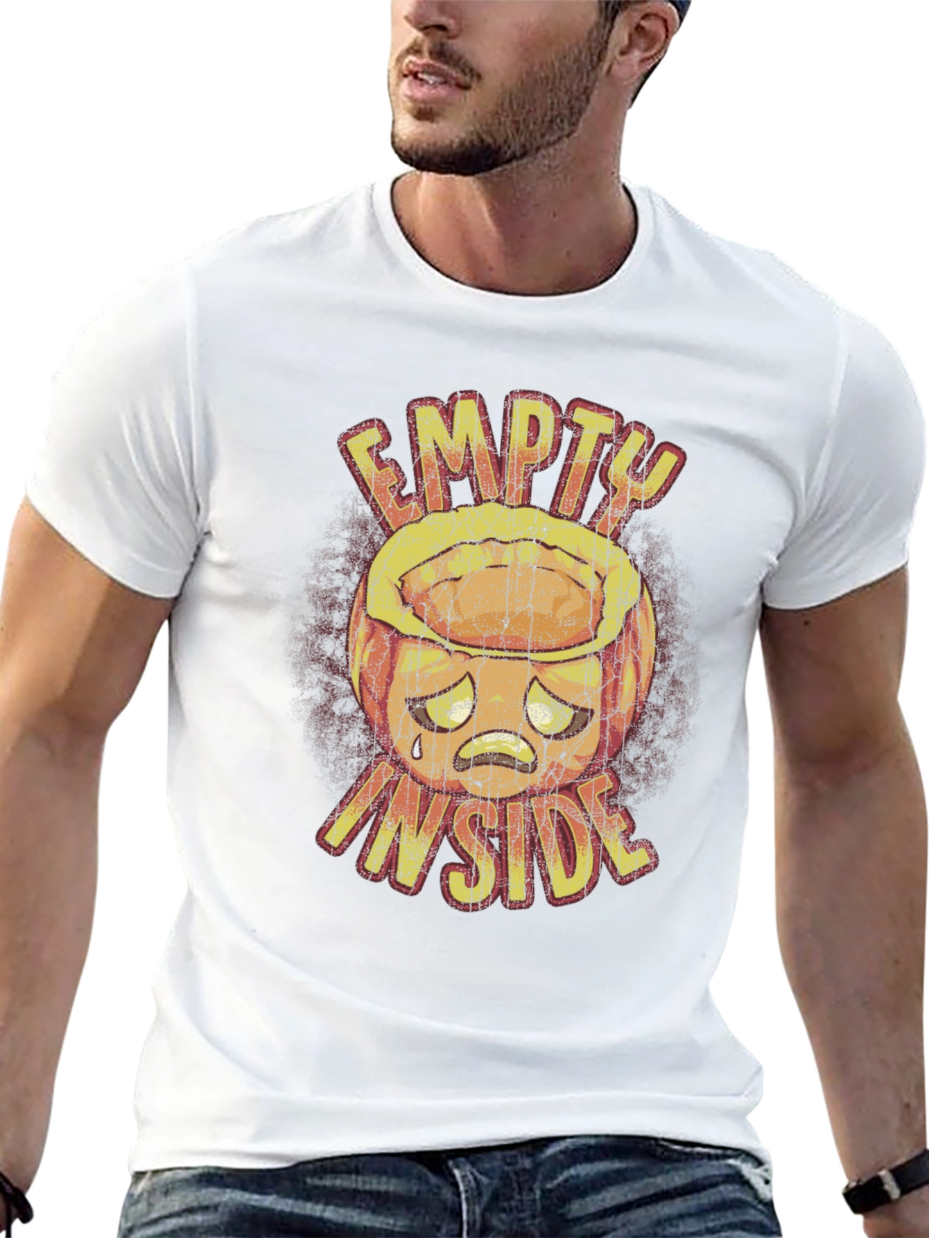 Camiseta Negra Gráfica Empty Inside