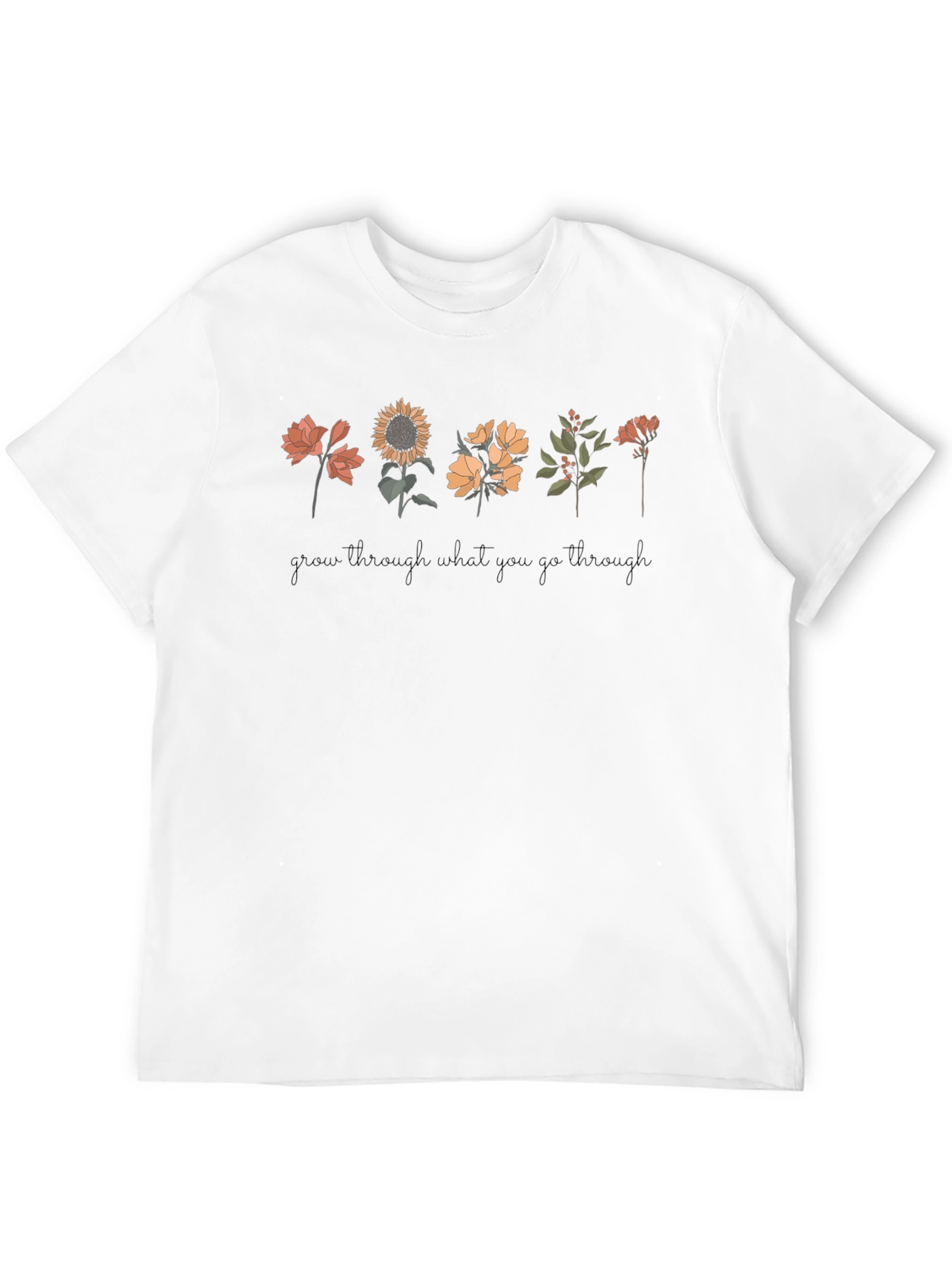 Camiseta Negra Unisex con Diseño Floral Inspirador