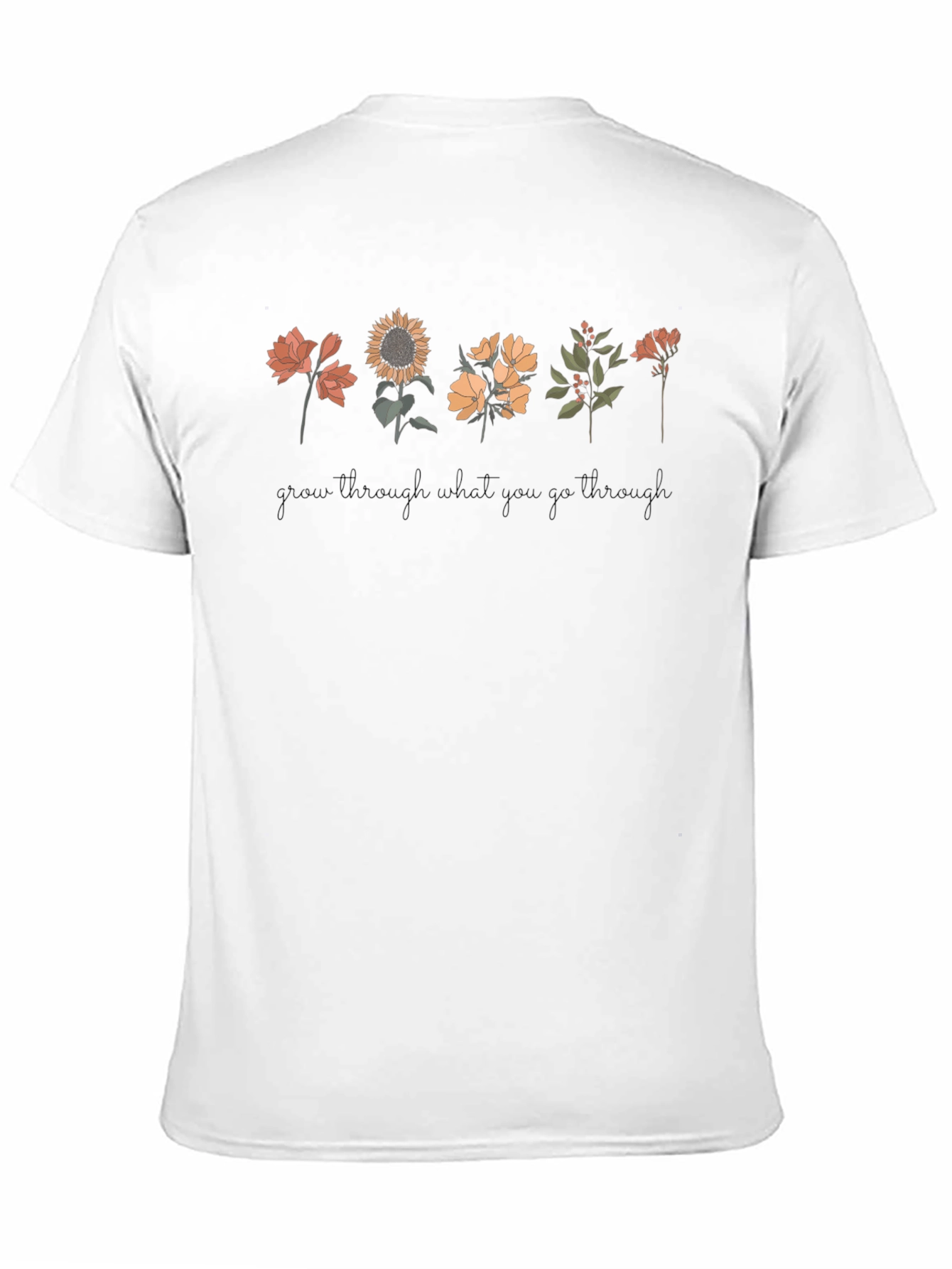 Camiseta Negra Unisex con Diseño Floral Inspirador