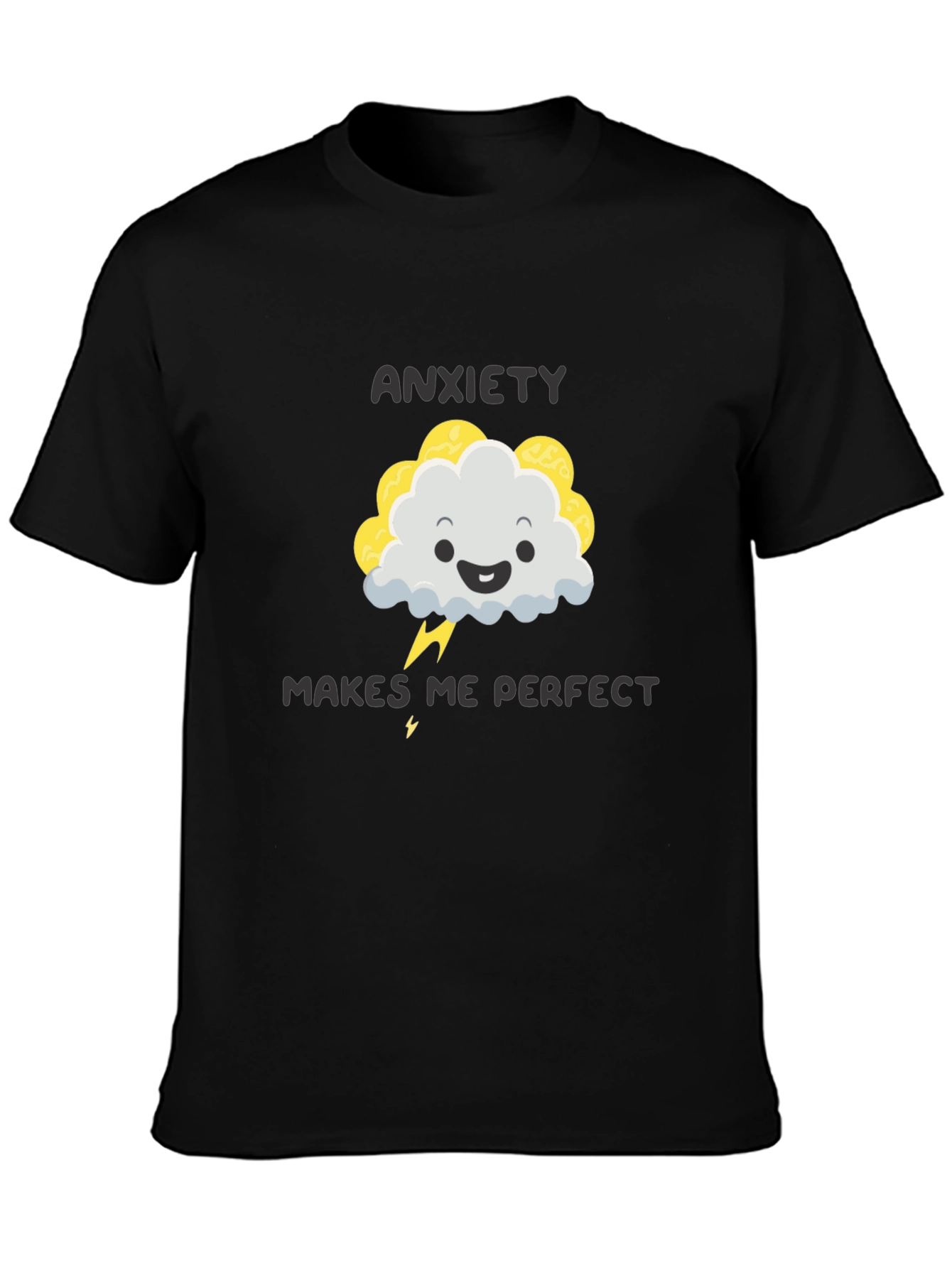 Camiseta Negra Ansiedad me hace perfecto