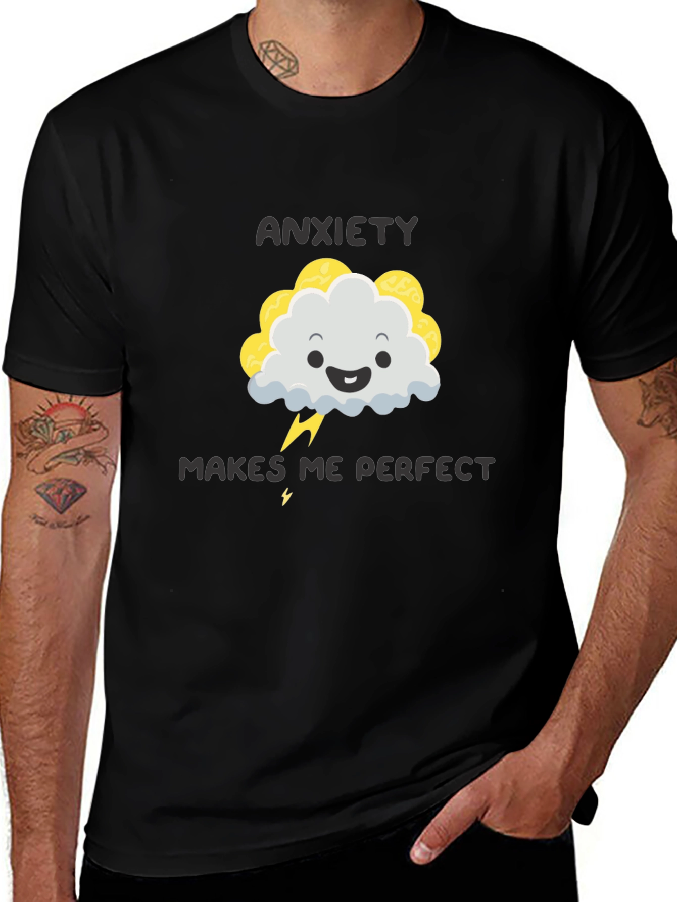 Camiseta Negra Ansiedad me hace perfecto