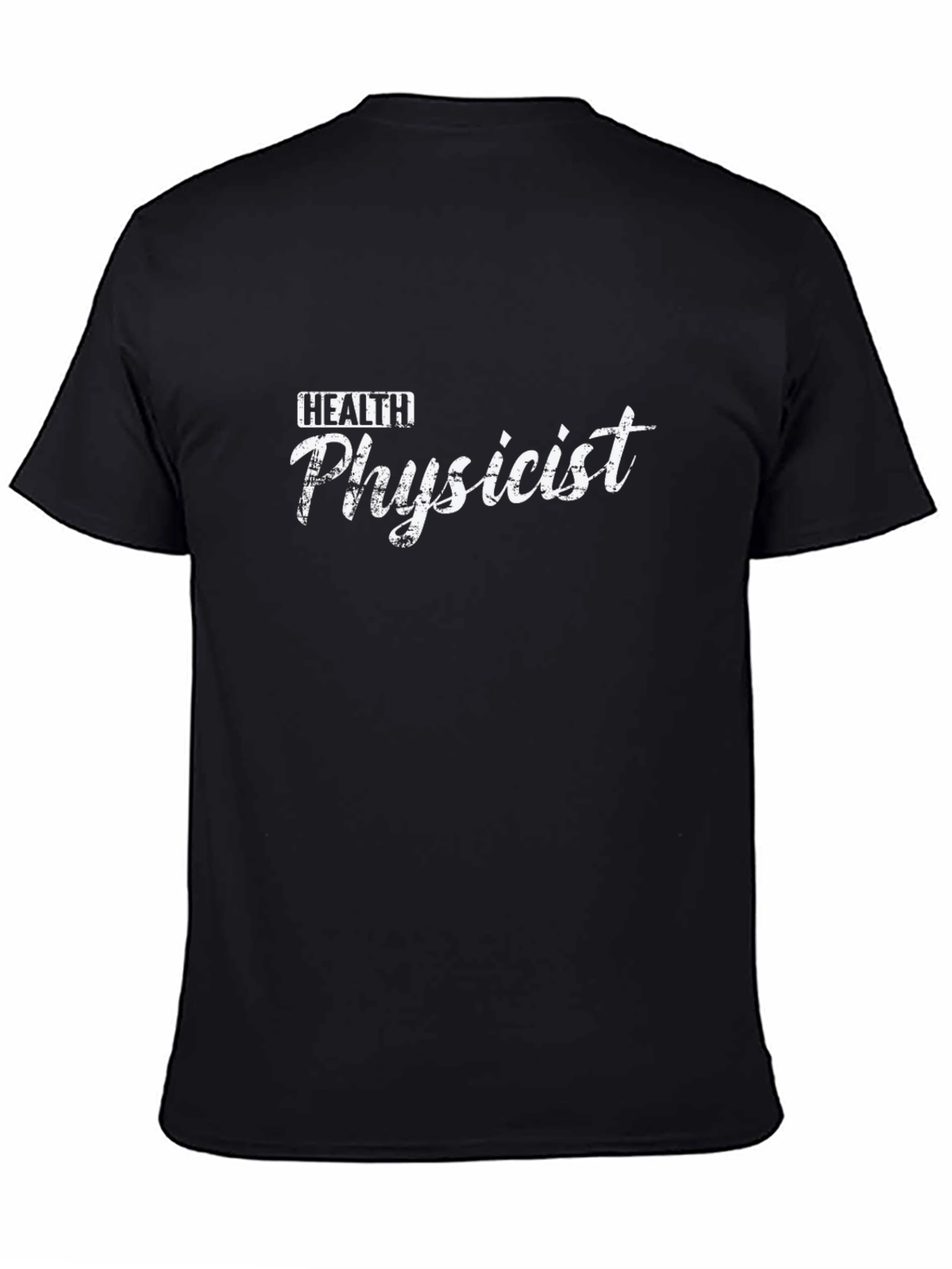 Camiseta Negra Health Physicist para Profesionales de la Salud