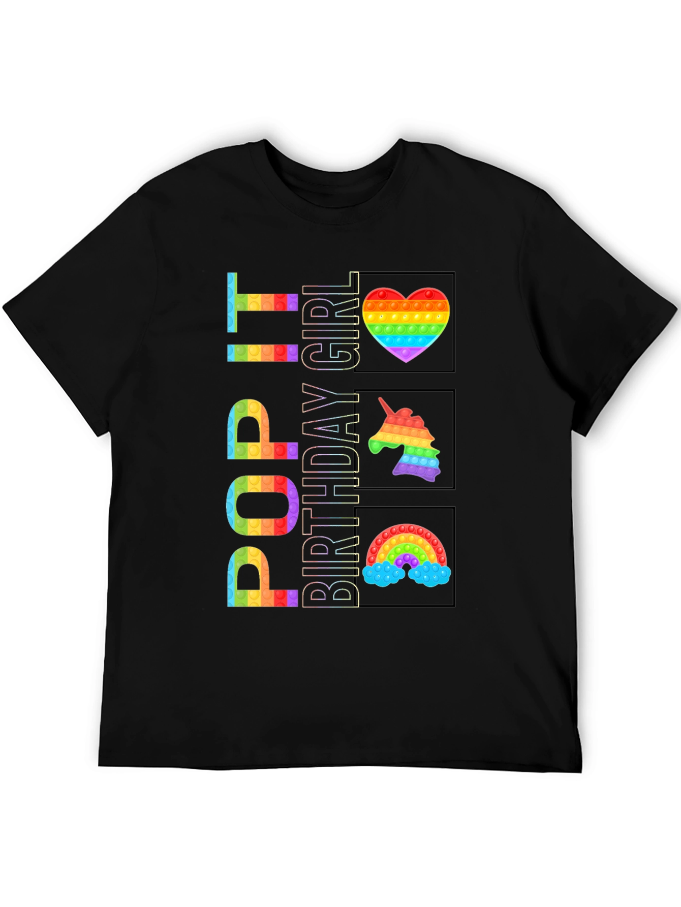 Camiseta Cumpleaños Niña Pop It Arcoíris