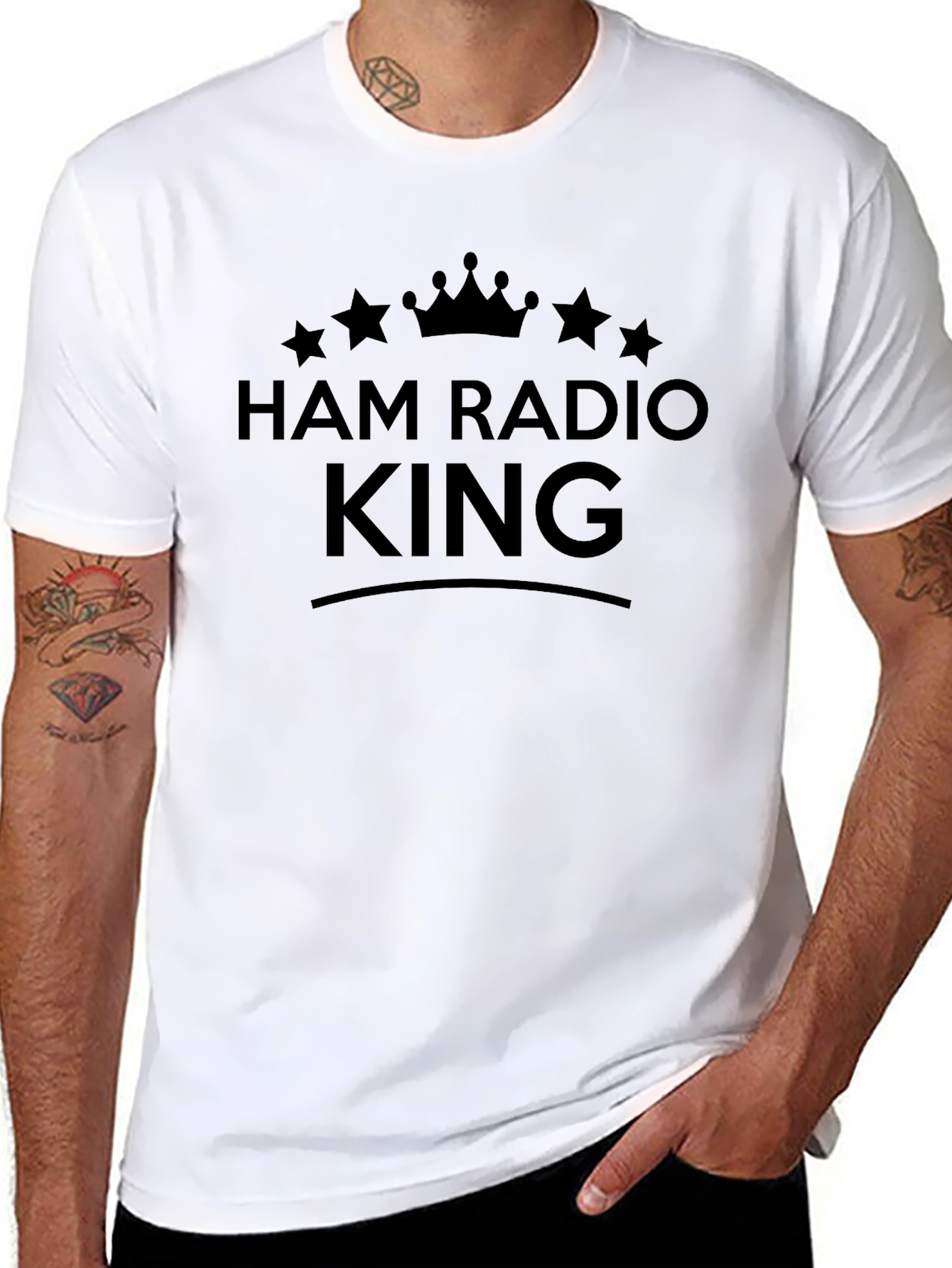 Camiseta Negra Ham Radio King - Para Radioaficionados