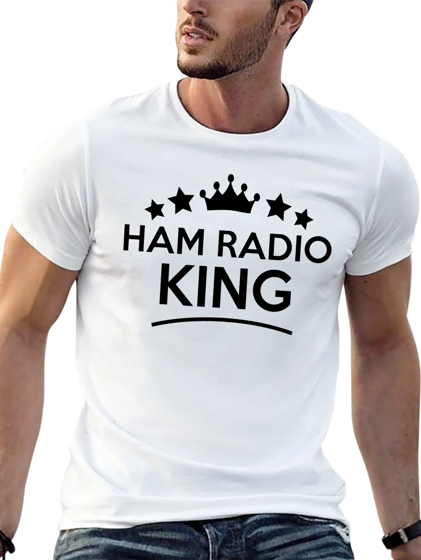 Camiseta Negra Ham Radio King - Para Radioaficionados