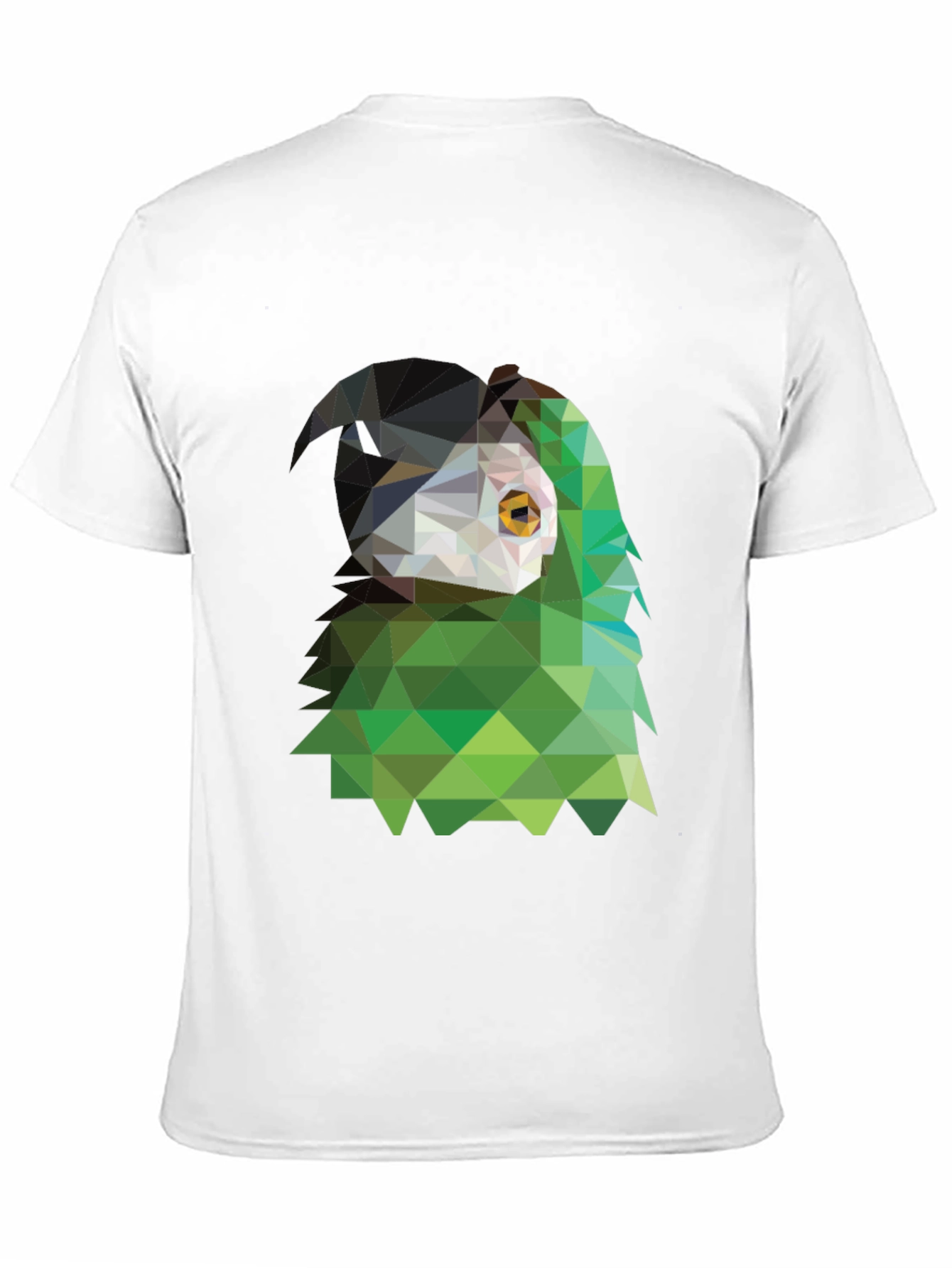 Camiseta Negra con Diseño Geométrico de Ave