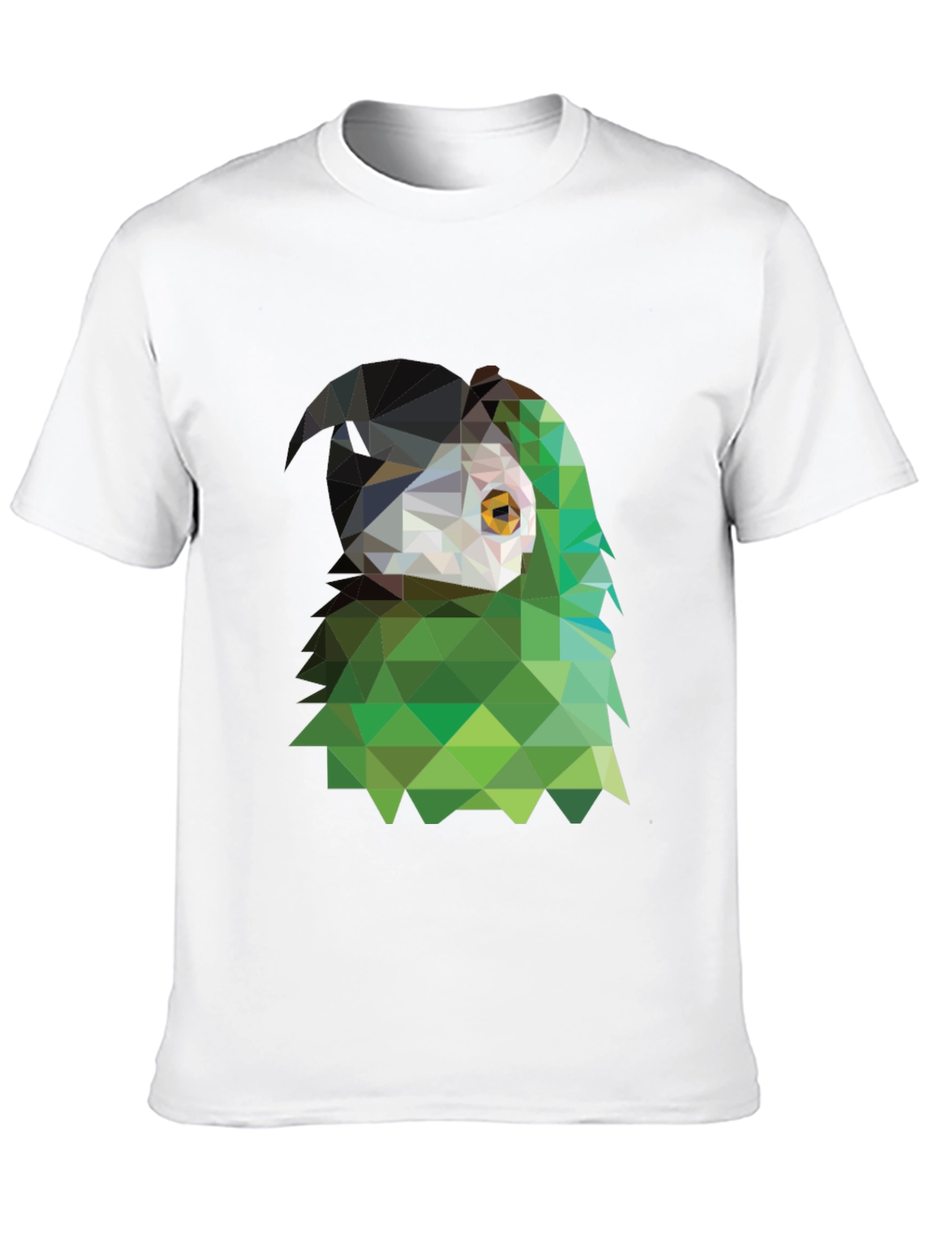 Camiseta Negra con Diseño Geométrico de Ave