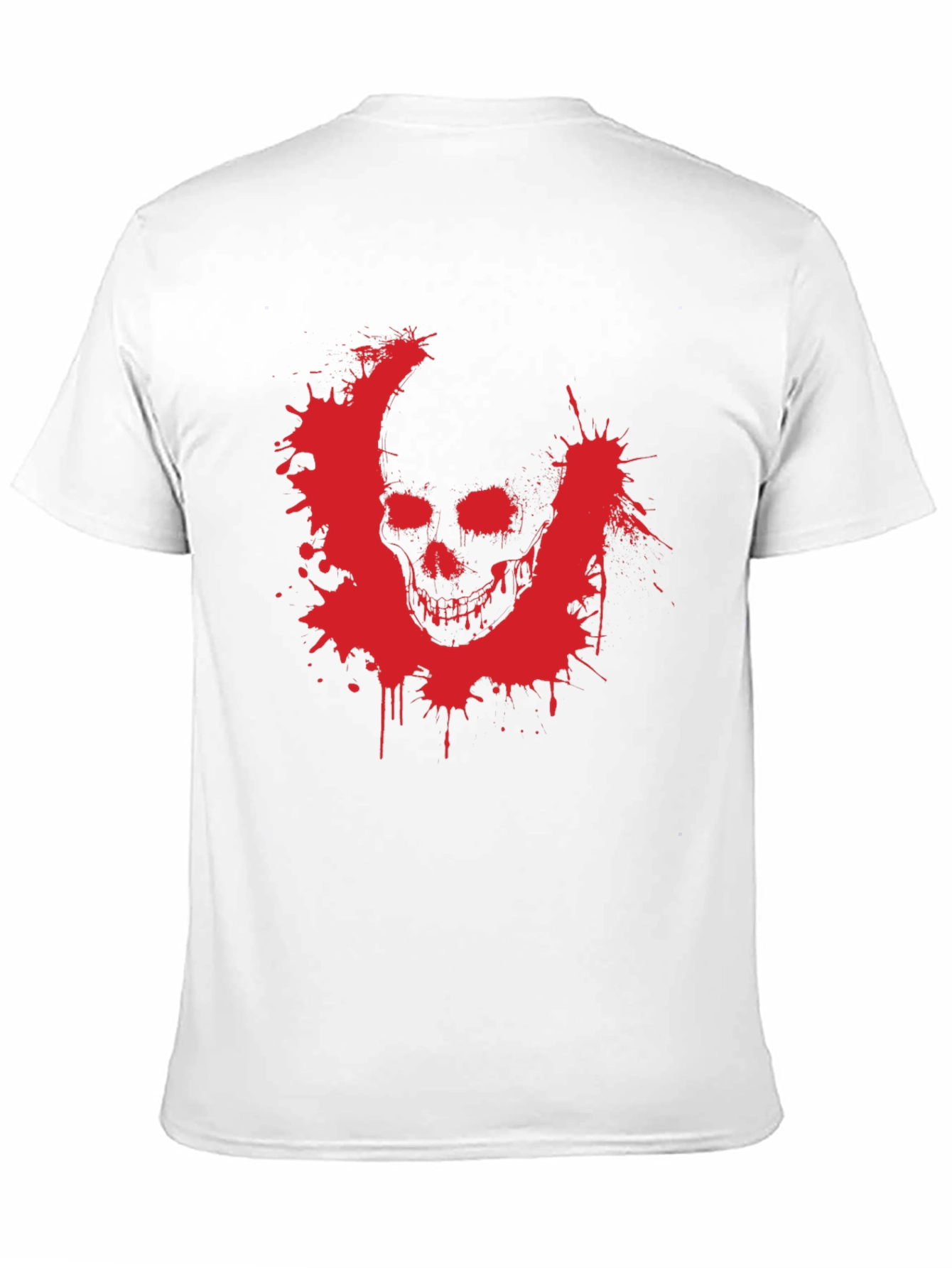 Camiseta Negra con Estampado de Calavera Roja