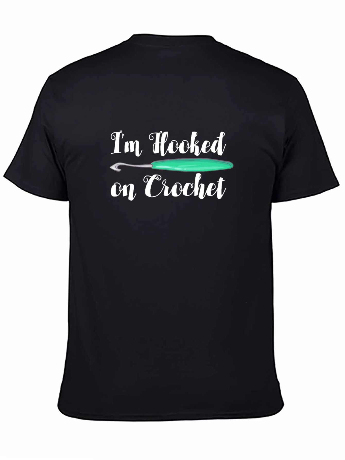 Camiseta Negra de Crochet con Diseño Divertido