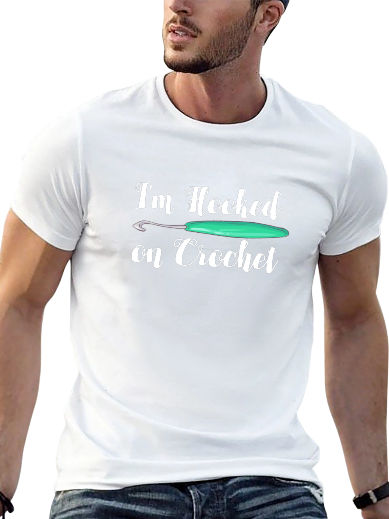 Camiseta Negra de Crochet con Diseño Divertido