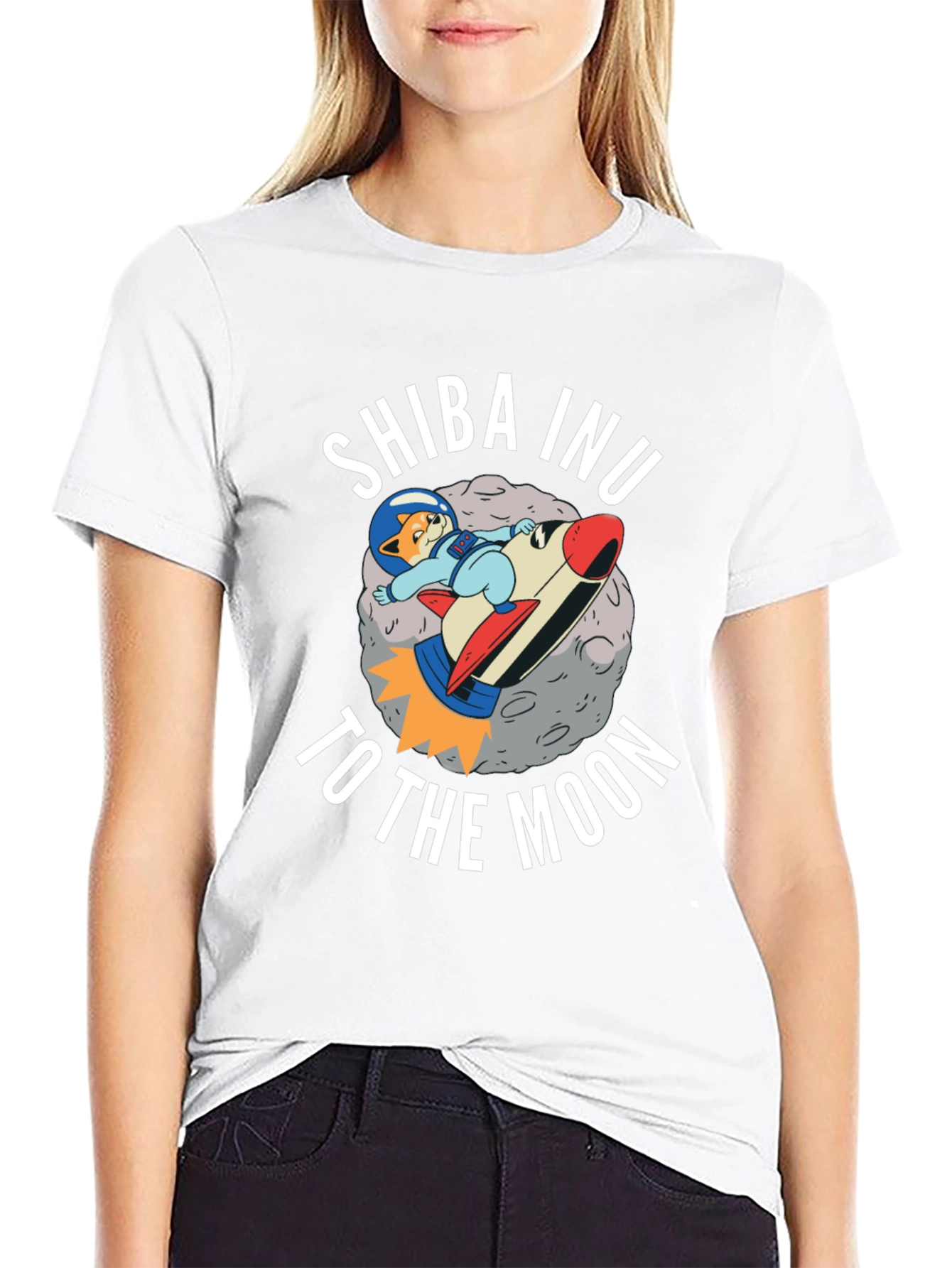 Camiseta Negra Shiba Inu To The Moon