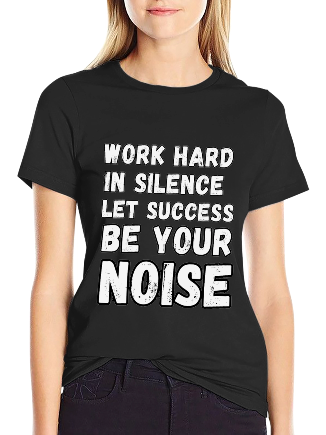 Camiseta Negra Motivacional: Éxito Silencioso