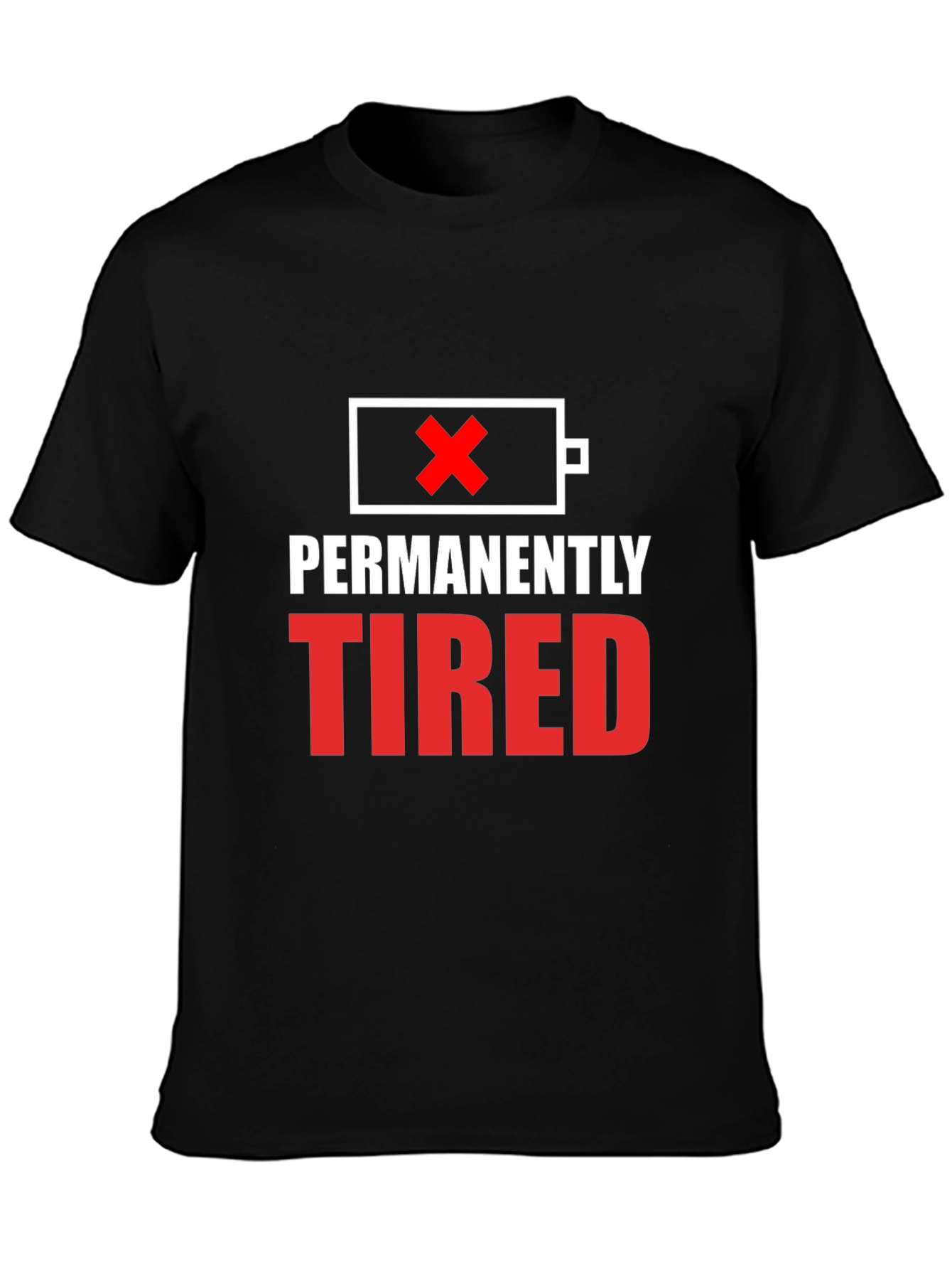 Camiseta Negra - Permanentemente Cansado