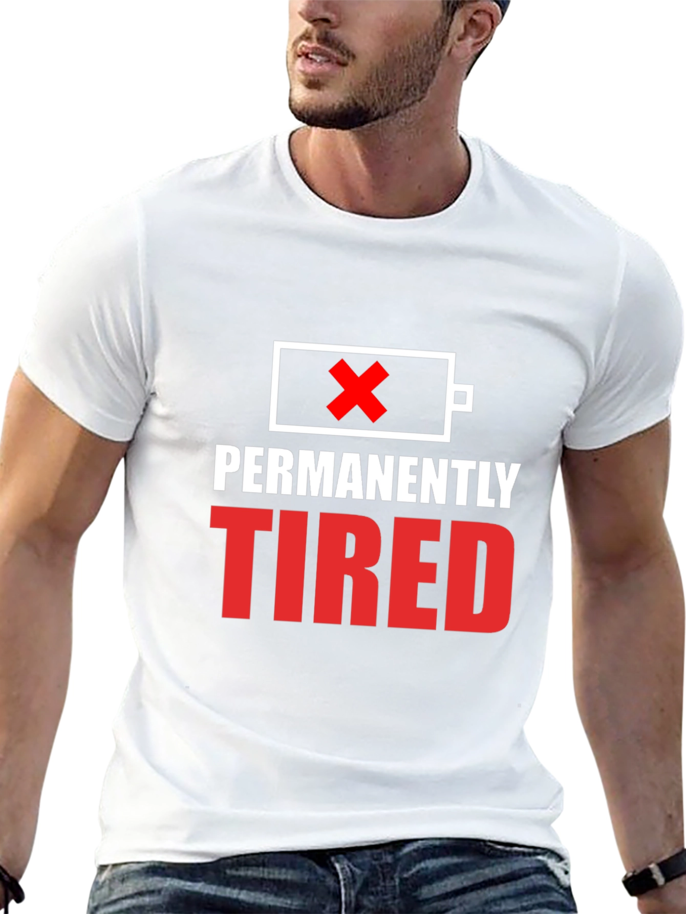 Camiseta Negra - Permanentemente Cansado