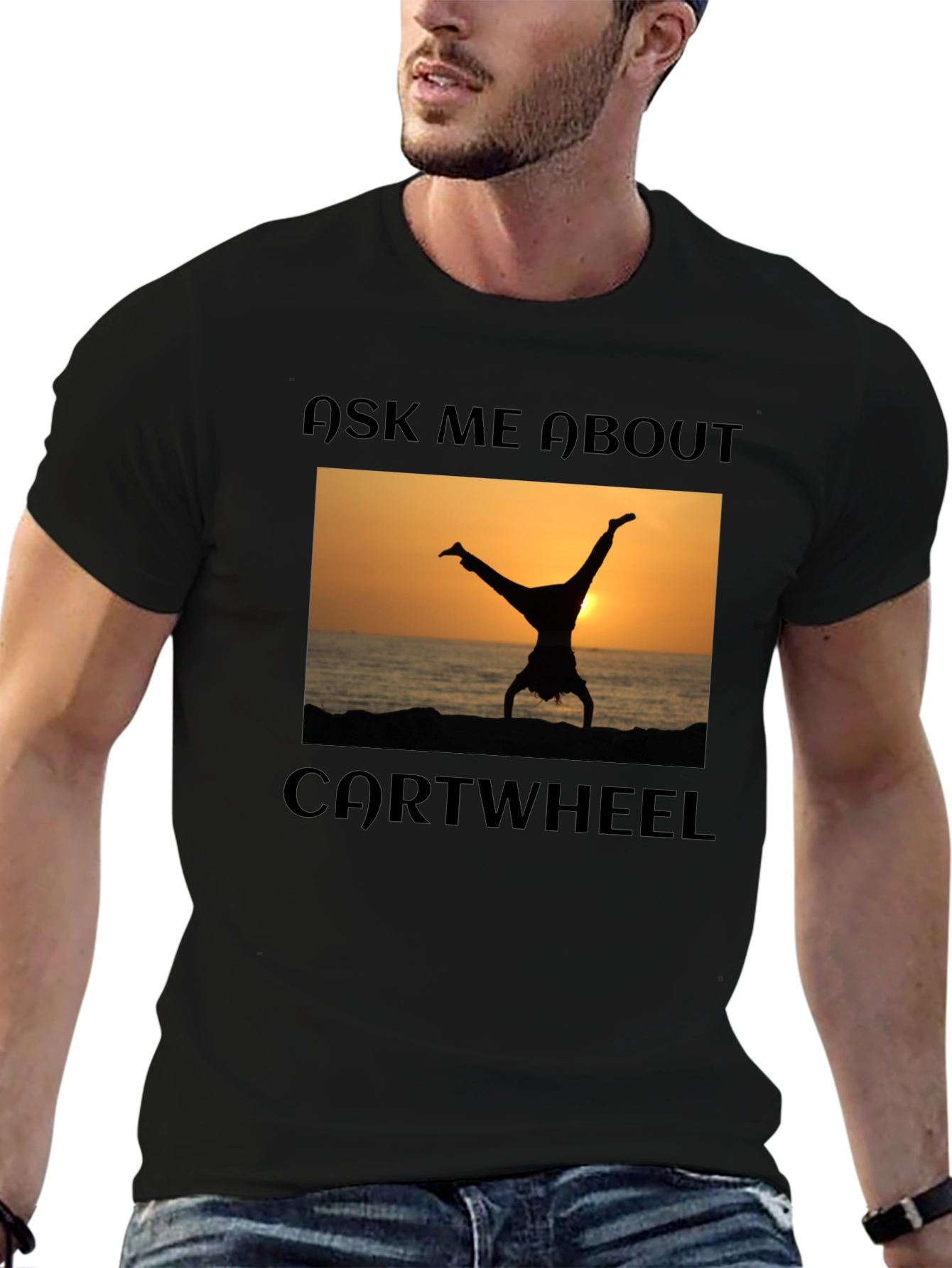 Camiseta Negra Pregúntame por la Rueda de Carro
