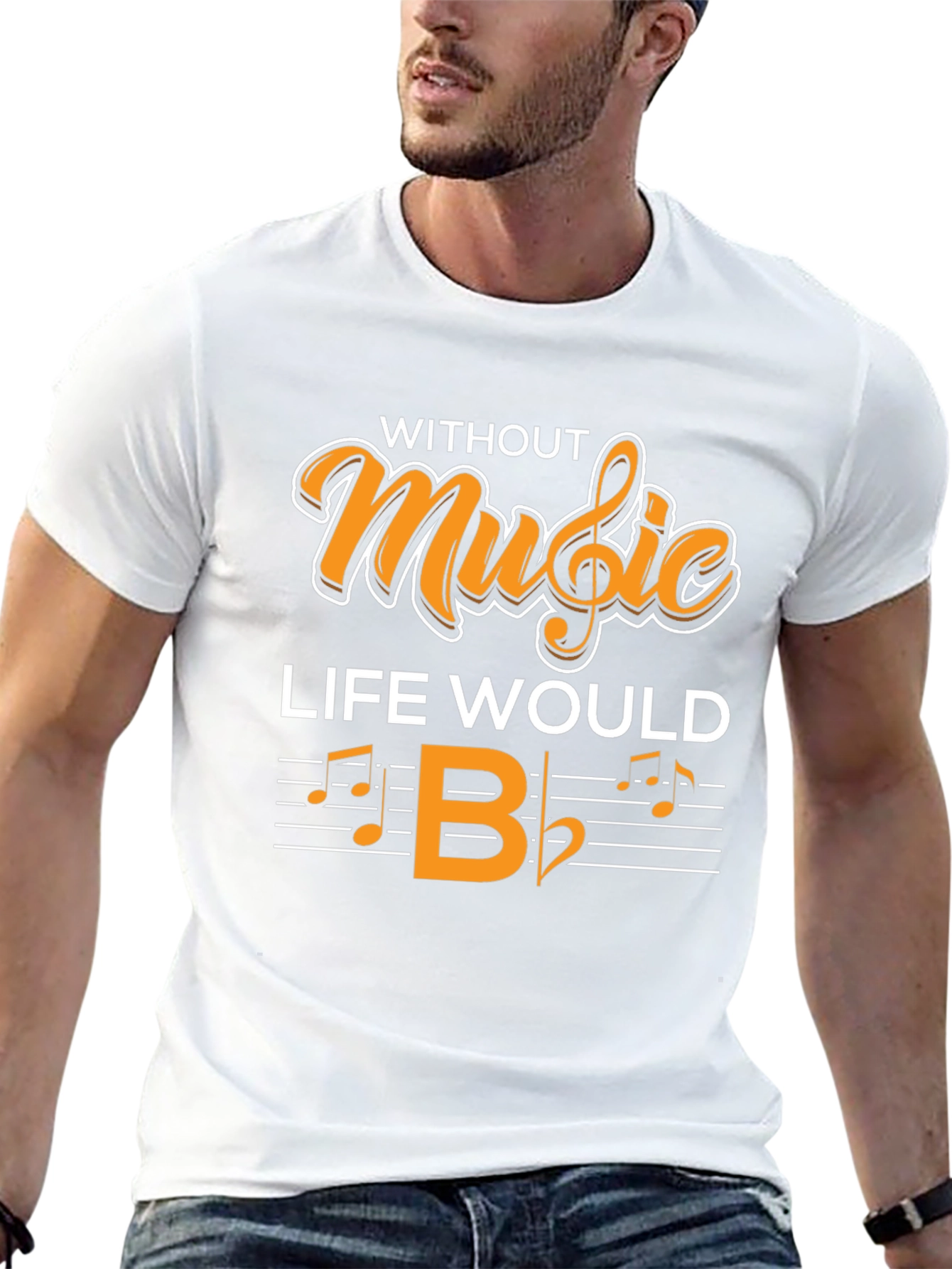 Camiseta Negra Without Music Life Would B♭