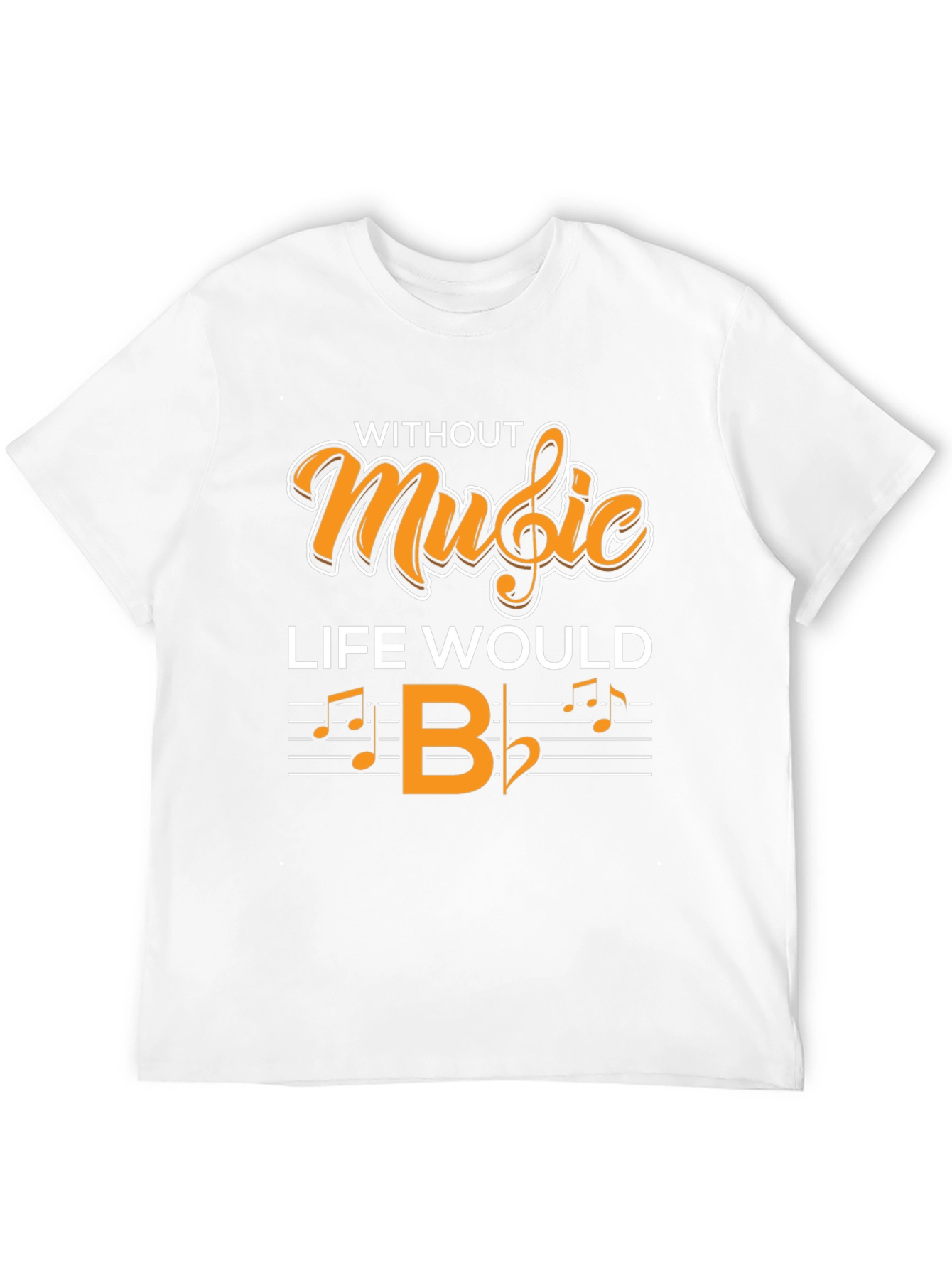 Camiseta Negra Without Music Life Would B♭