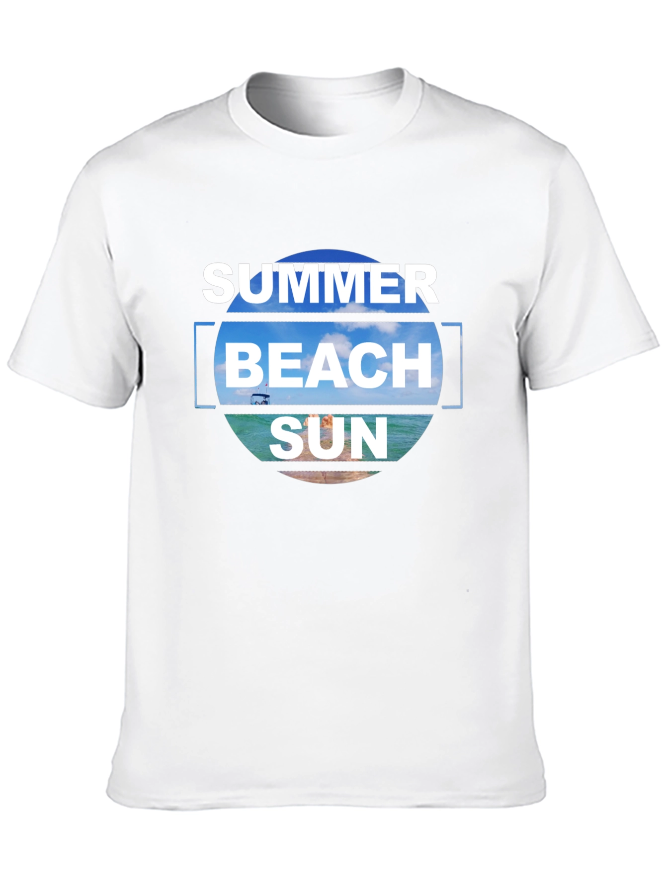Camiseta Negra Estampada Summer Beach Sun