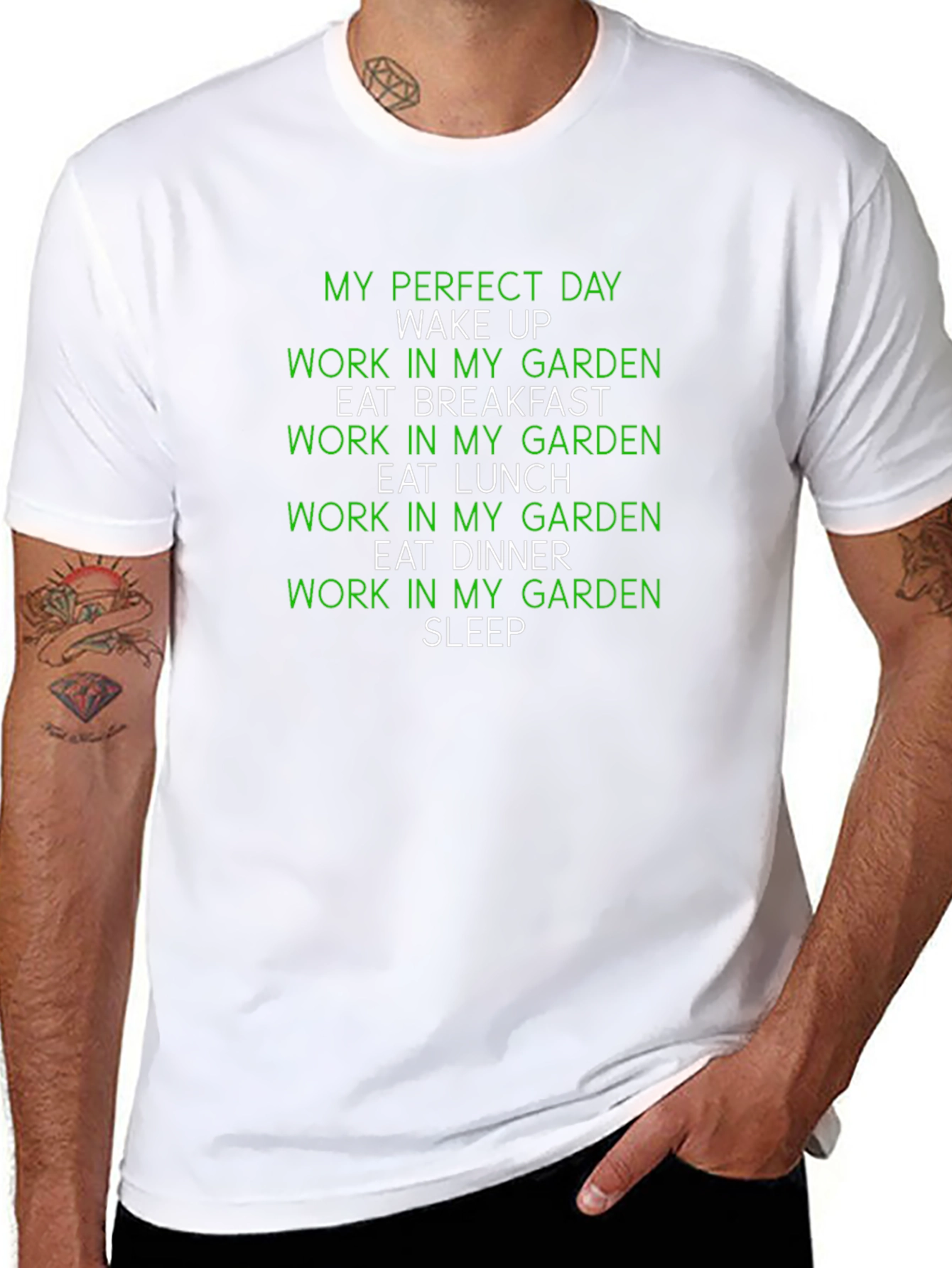 Camiseta Negra Día Perfecto en el Jardín