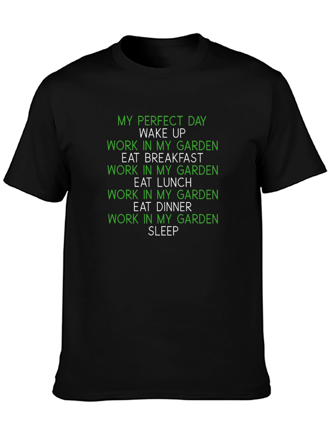 Camiseta Negra Día Perfecto en el Jardín