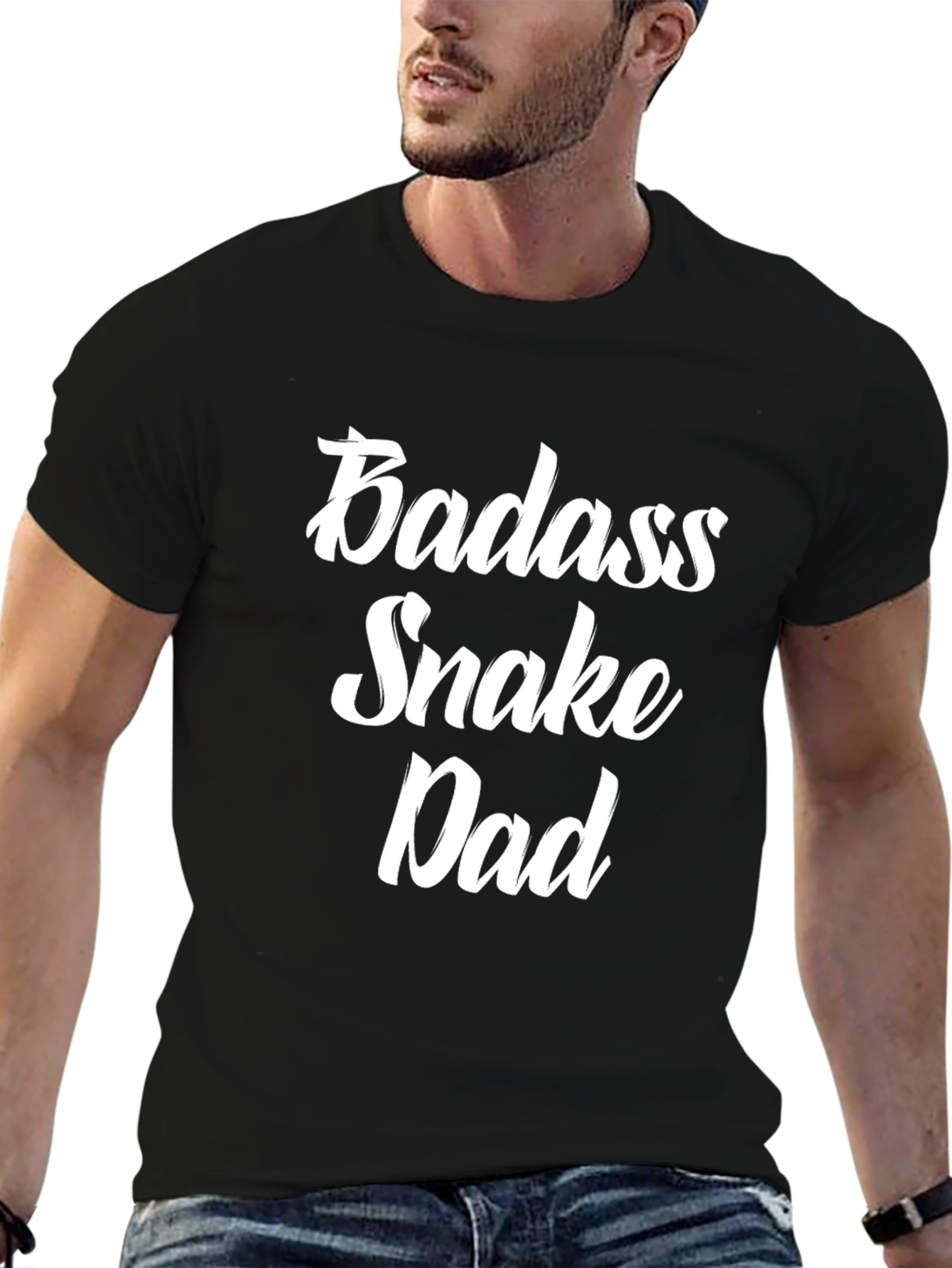 Camiseta Negra Badass Snake Dad