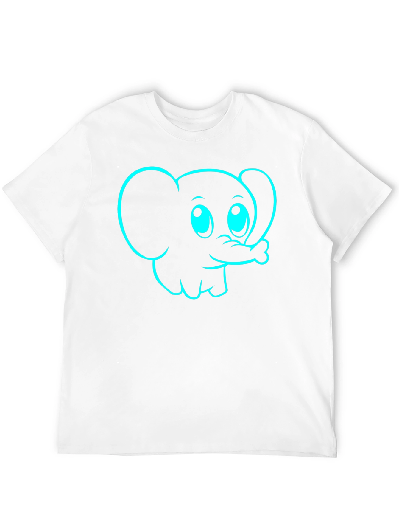 Camiseta Negra con Diseño de Elefante Divertido