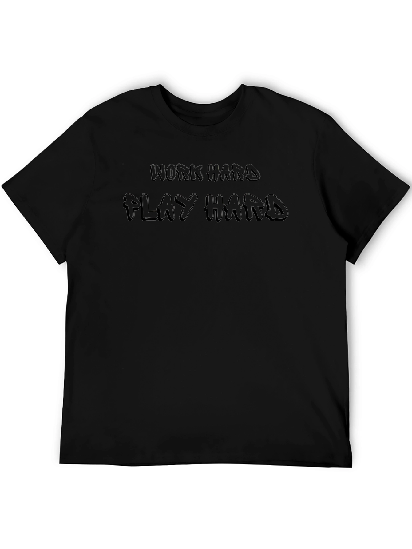Camiseta Negra Trabaja Duro Juega Duro