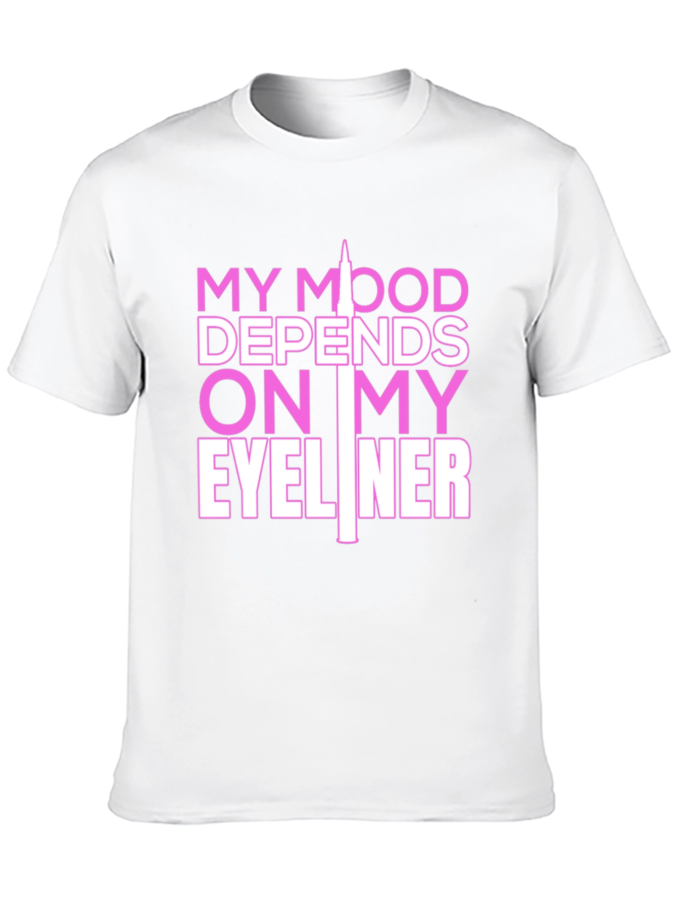 Camiseta Negra con Estampado Eyeliner