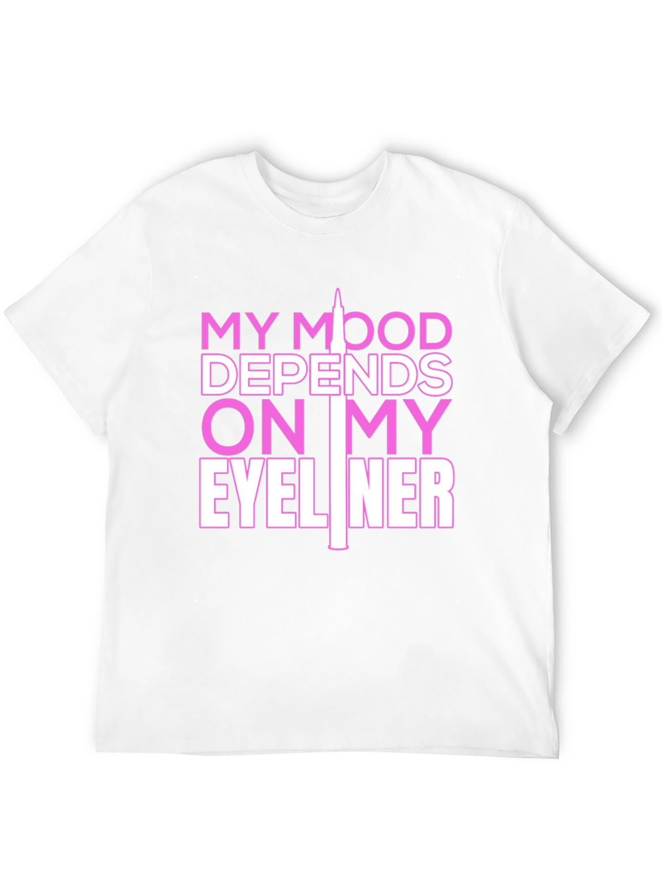 Camiseta Negra con Estampado Eyeliner